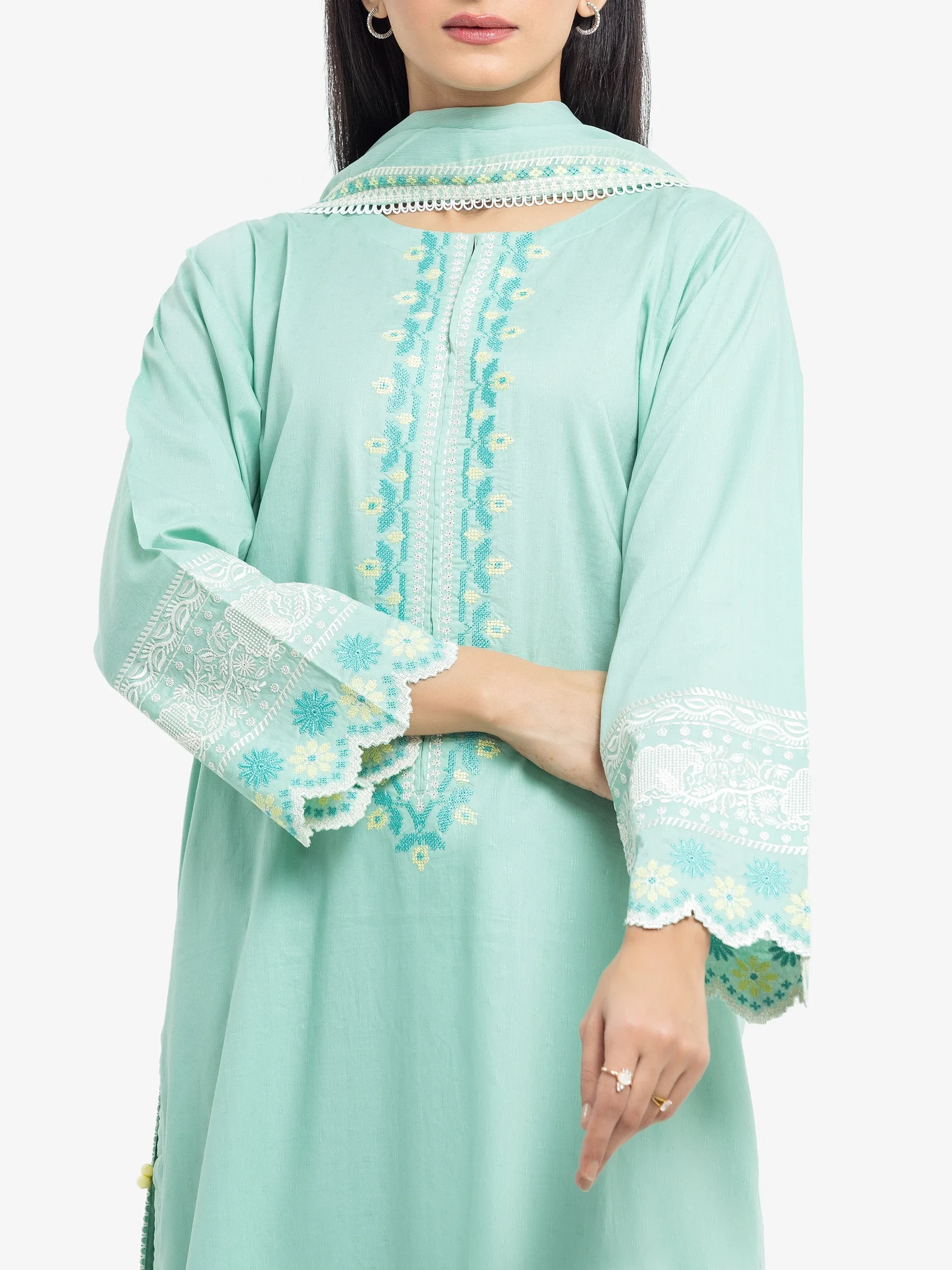 Embroidered Dobby Suit - EWTKE24-81328-3P - Image 2