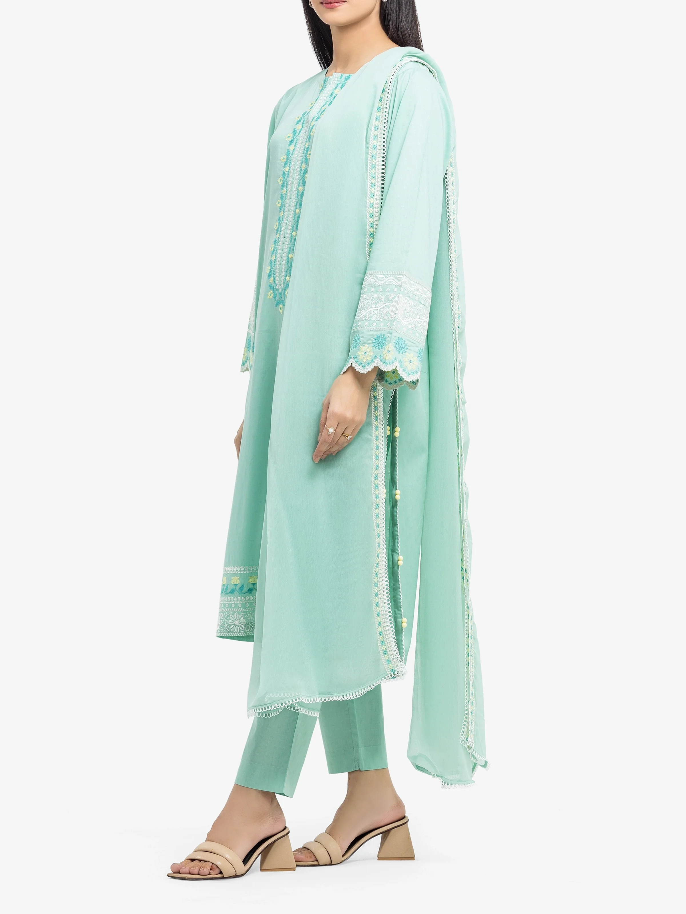 Embroidered Dobby Suit - EWTKE24-81328-3P - Image 4