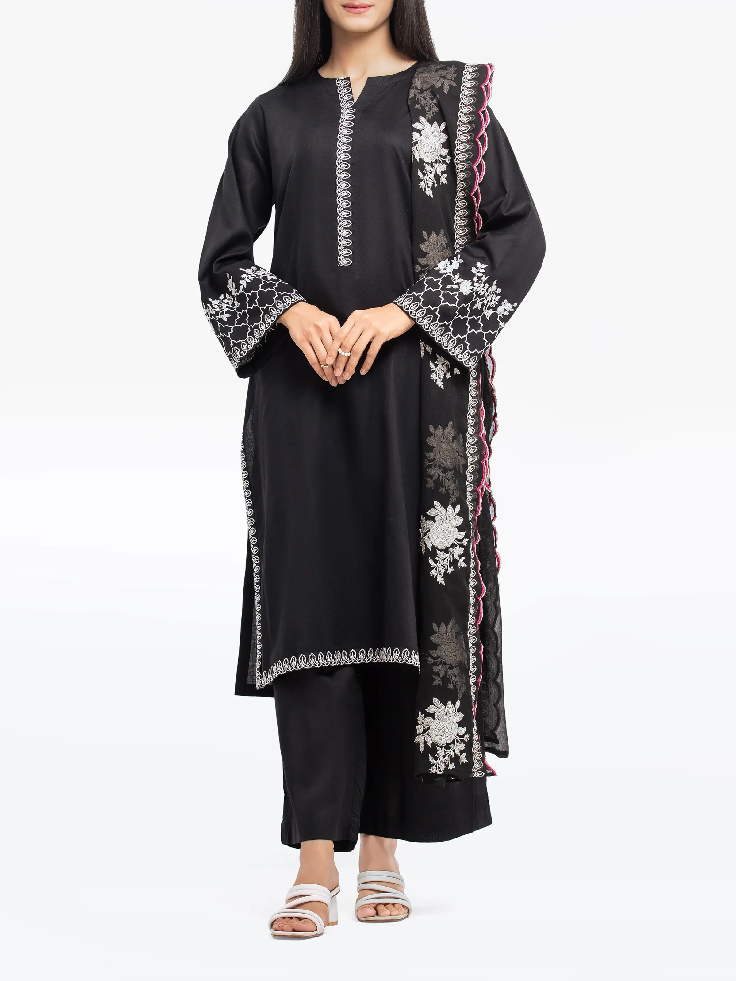Embroidered Dobby Suit - EWTKE24-81329-3P