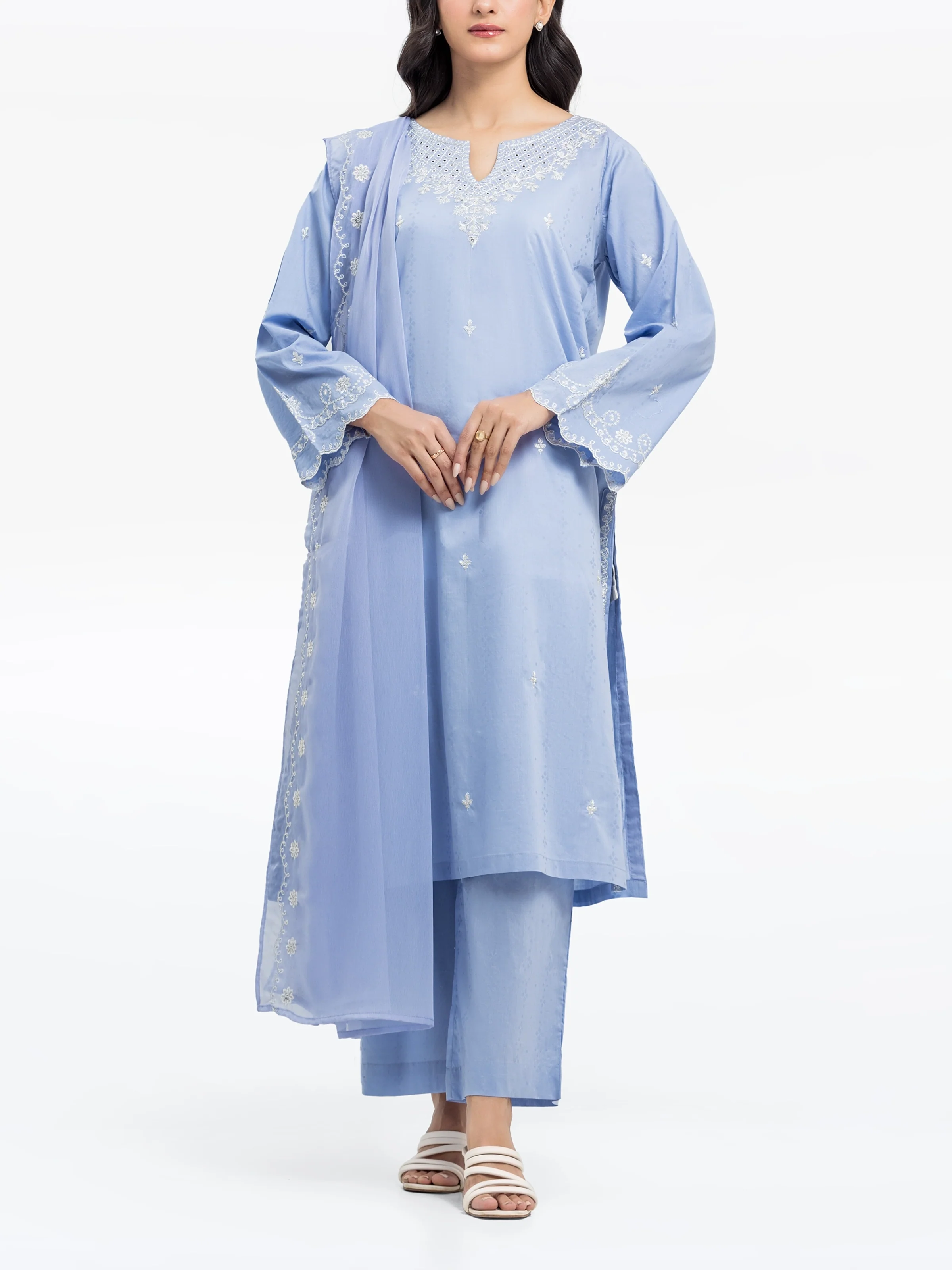 Embroidered Dobby Suit - EWTKE24-81331-3P