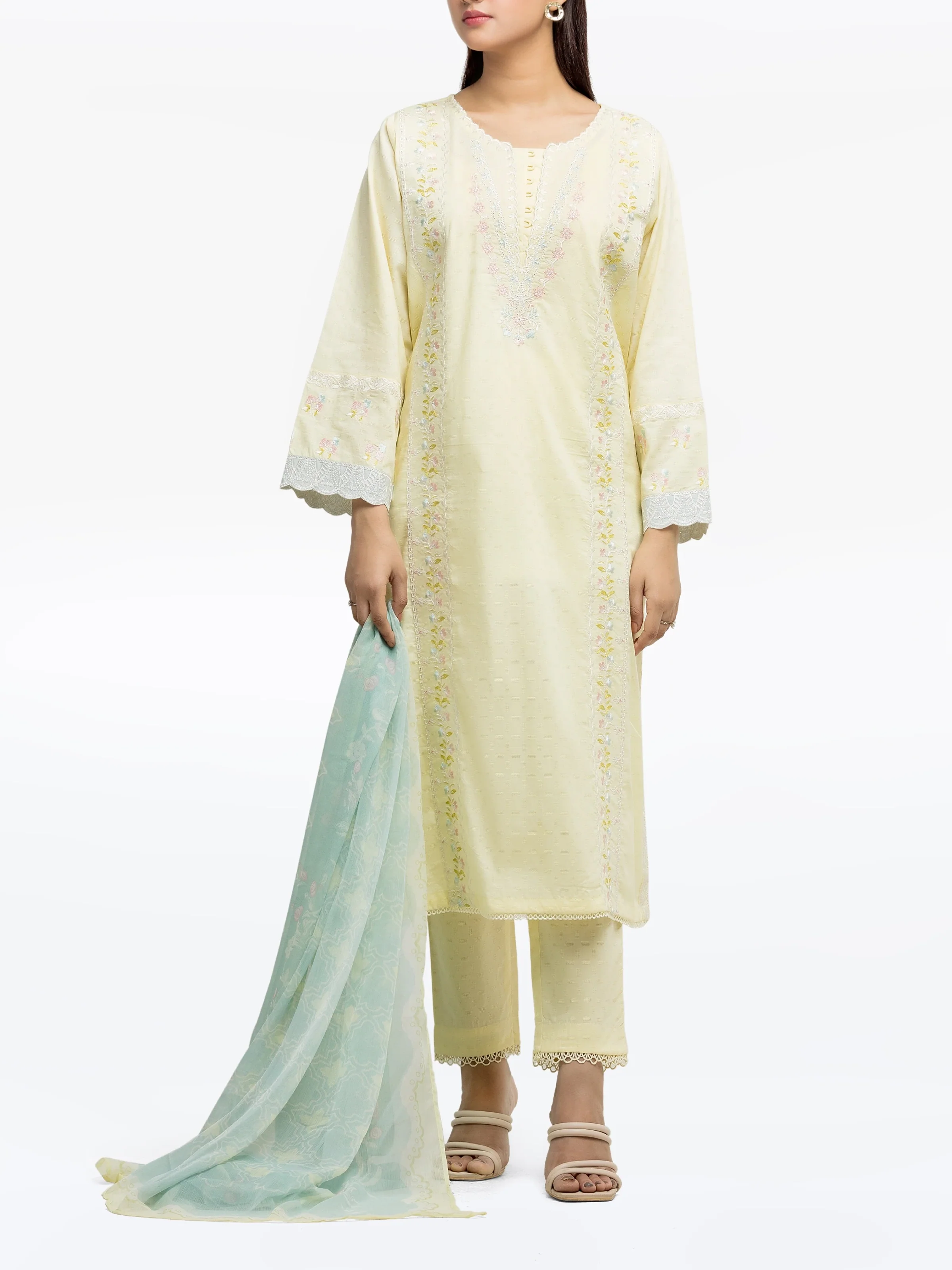 Embroidered Dobby Suit - EWTKE24-81335-3P