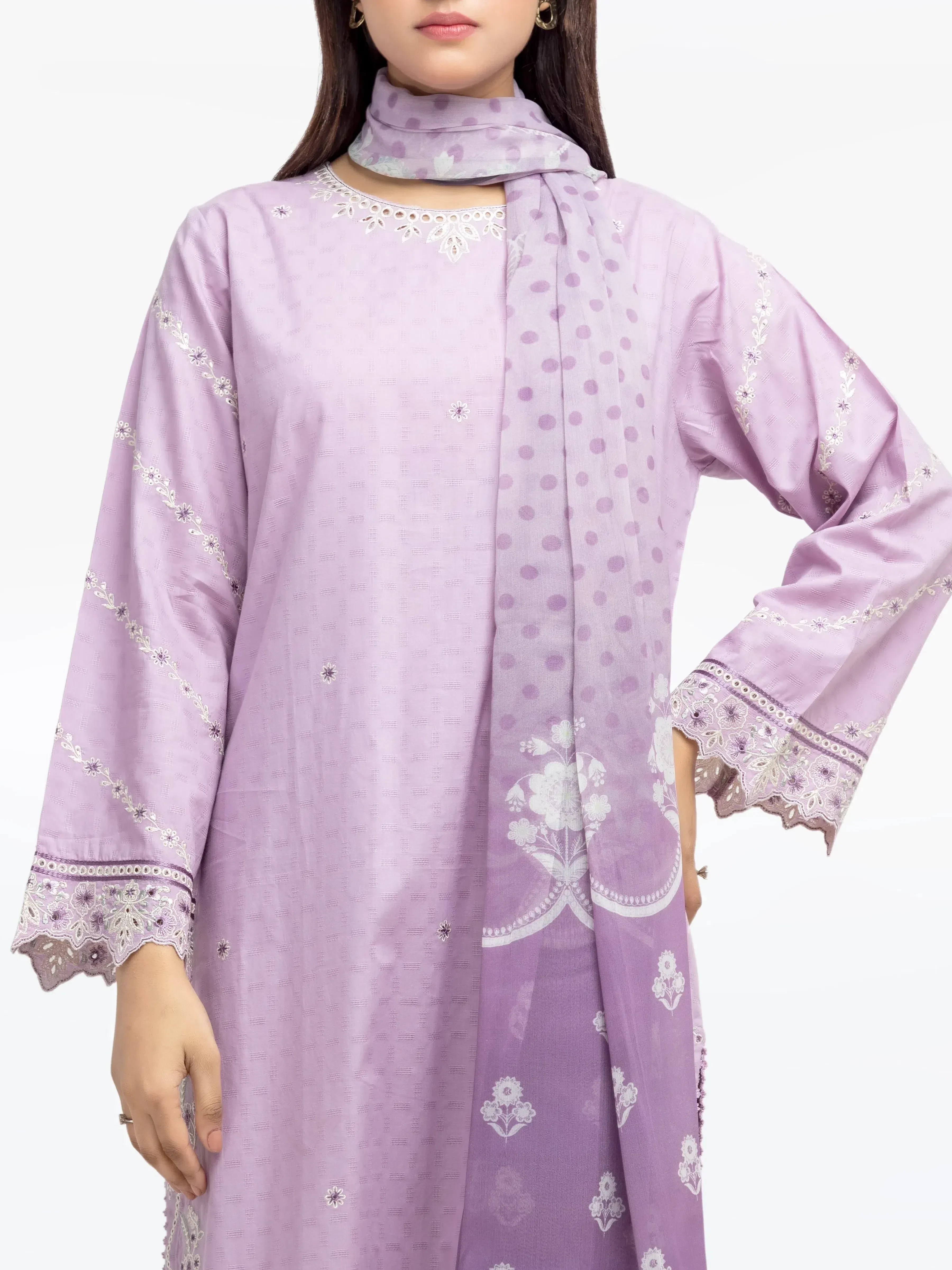 Embroidered Dobby Suit - EWTKE24-81339-3P - Image 2