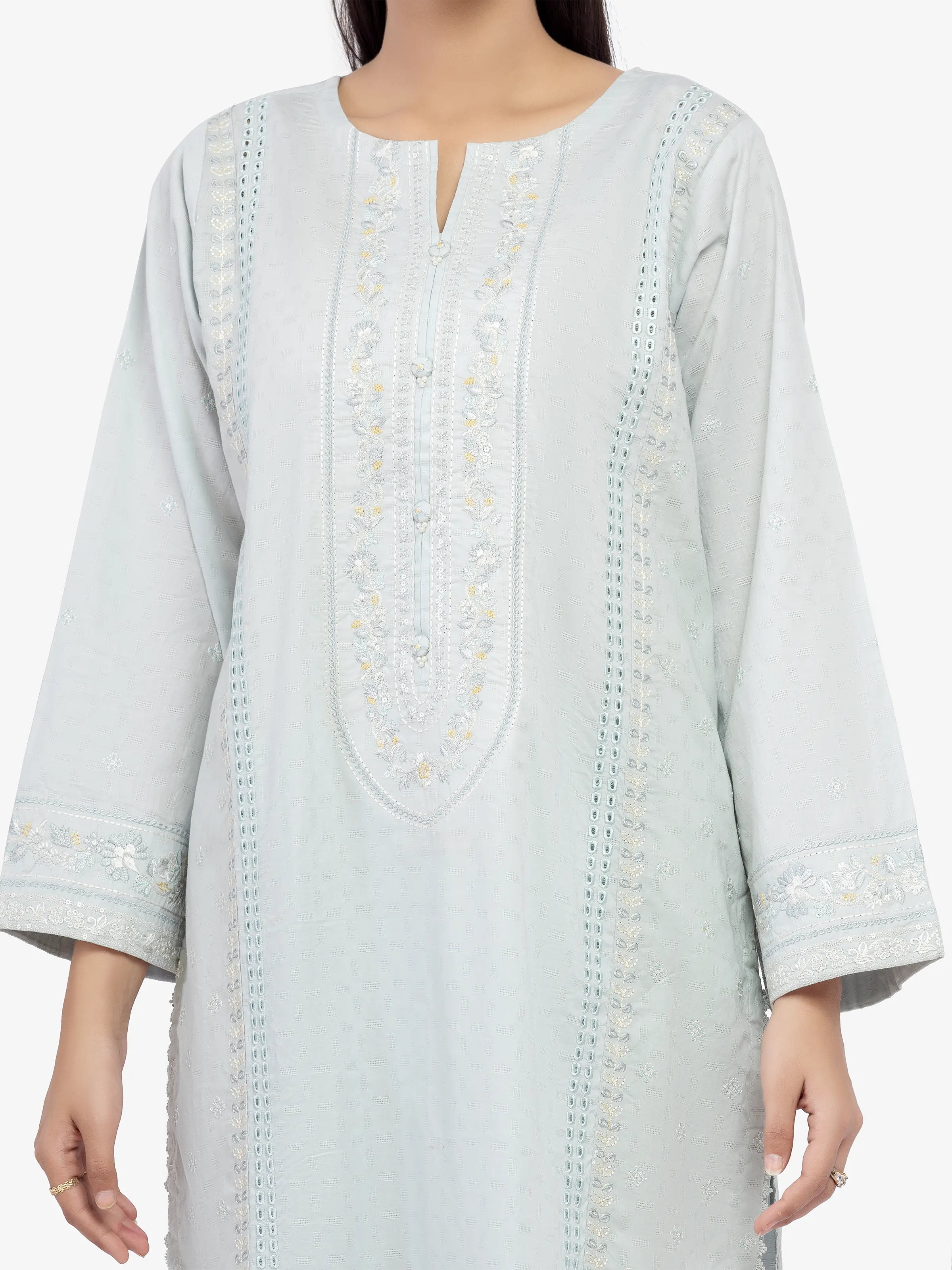 Embroidered Dobby Suit - EWTKE24-81340-3P - Image 3