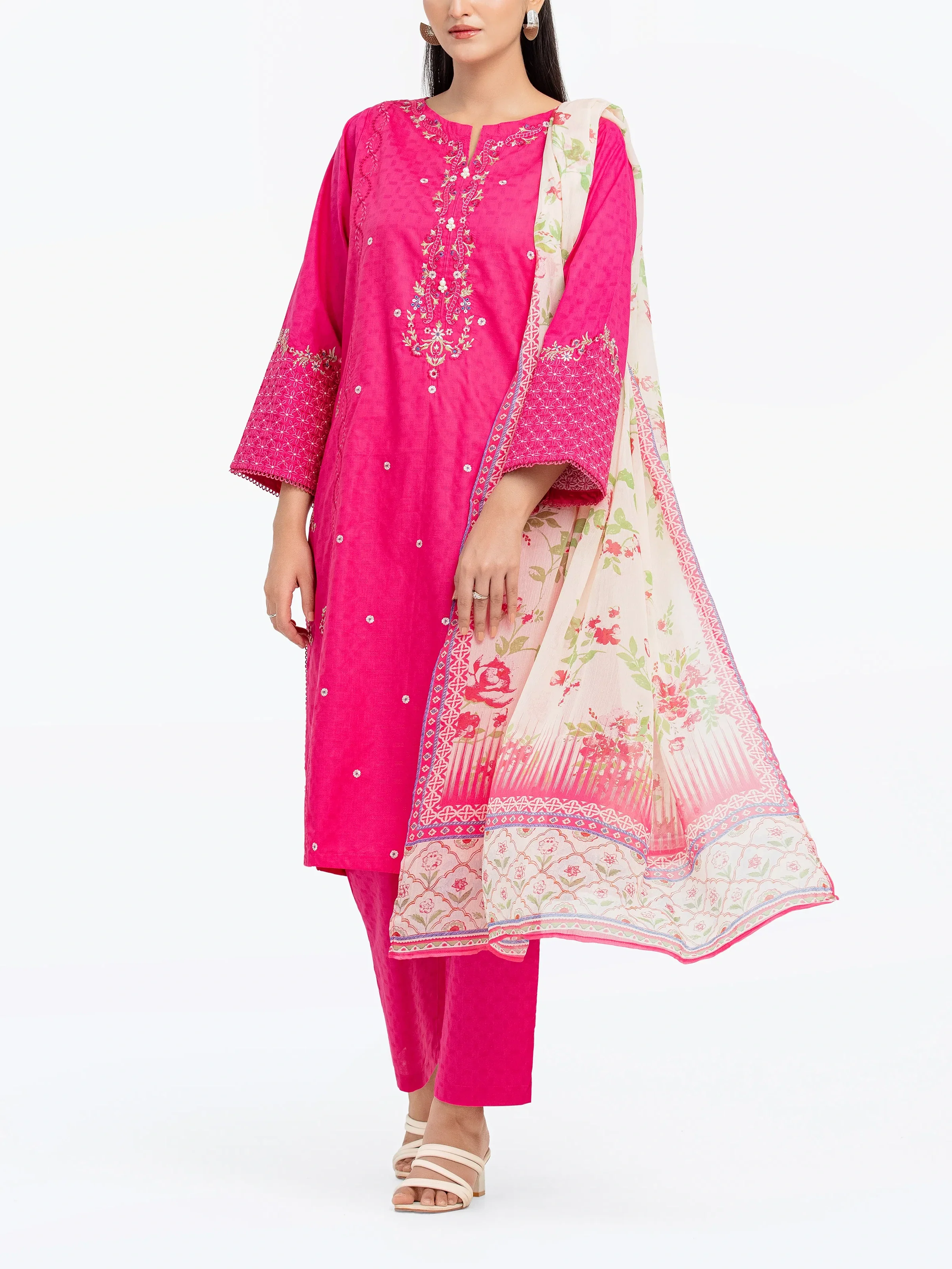 Embroidered Dobby Suit - EWTKE24-81342-3P