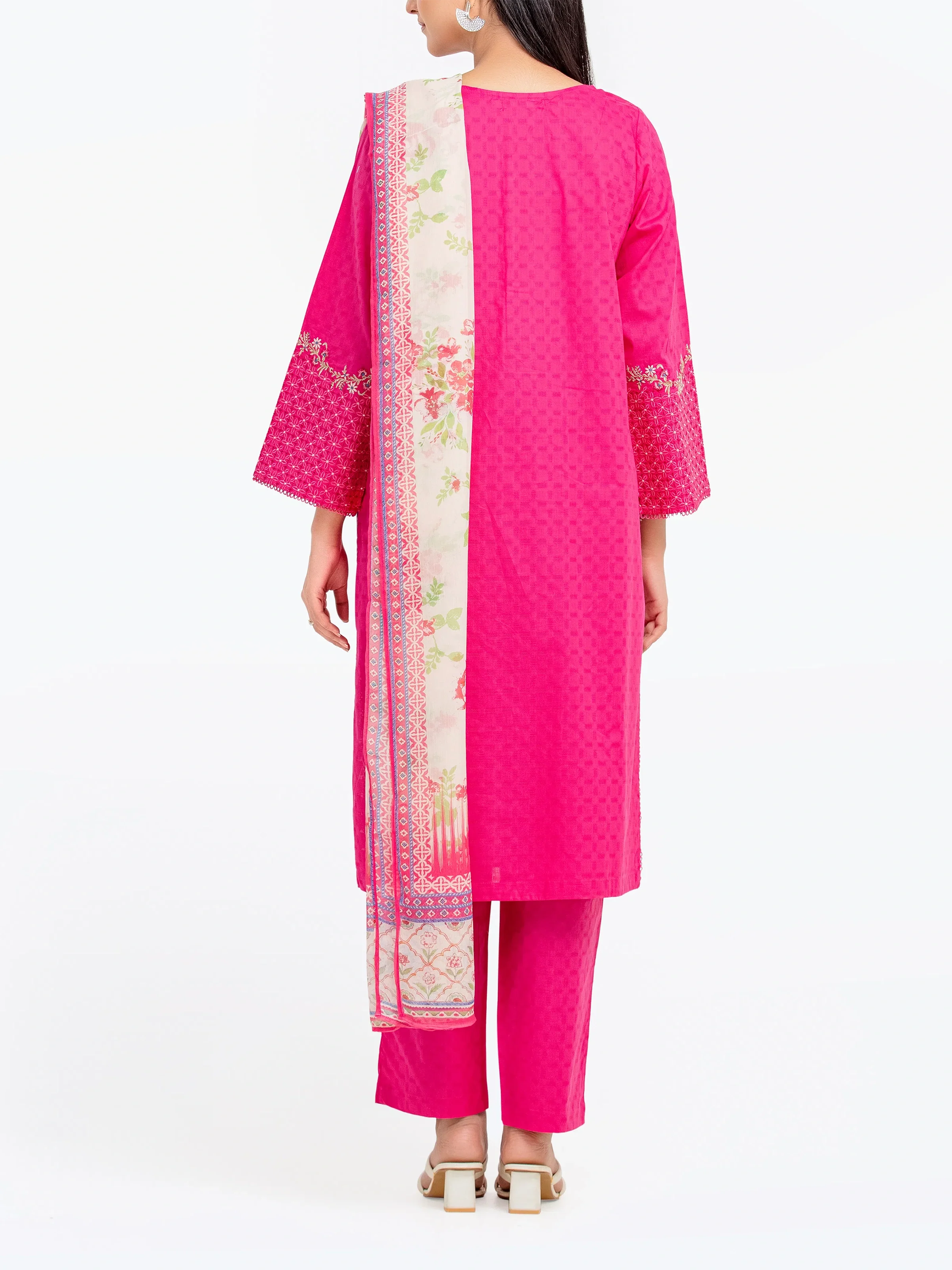 Embroidered Dobby Suit - EWTKE24-81342-3P - Image 5