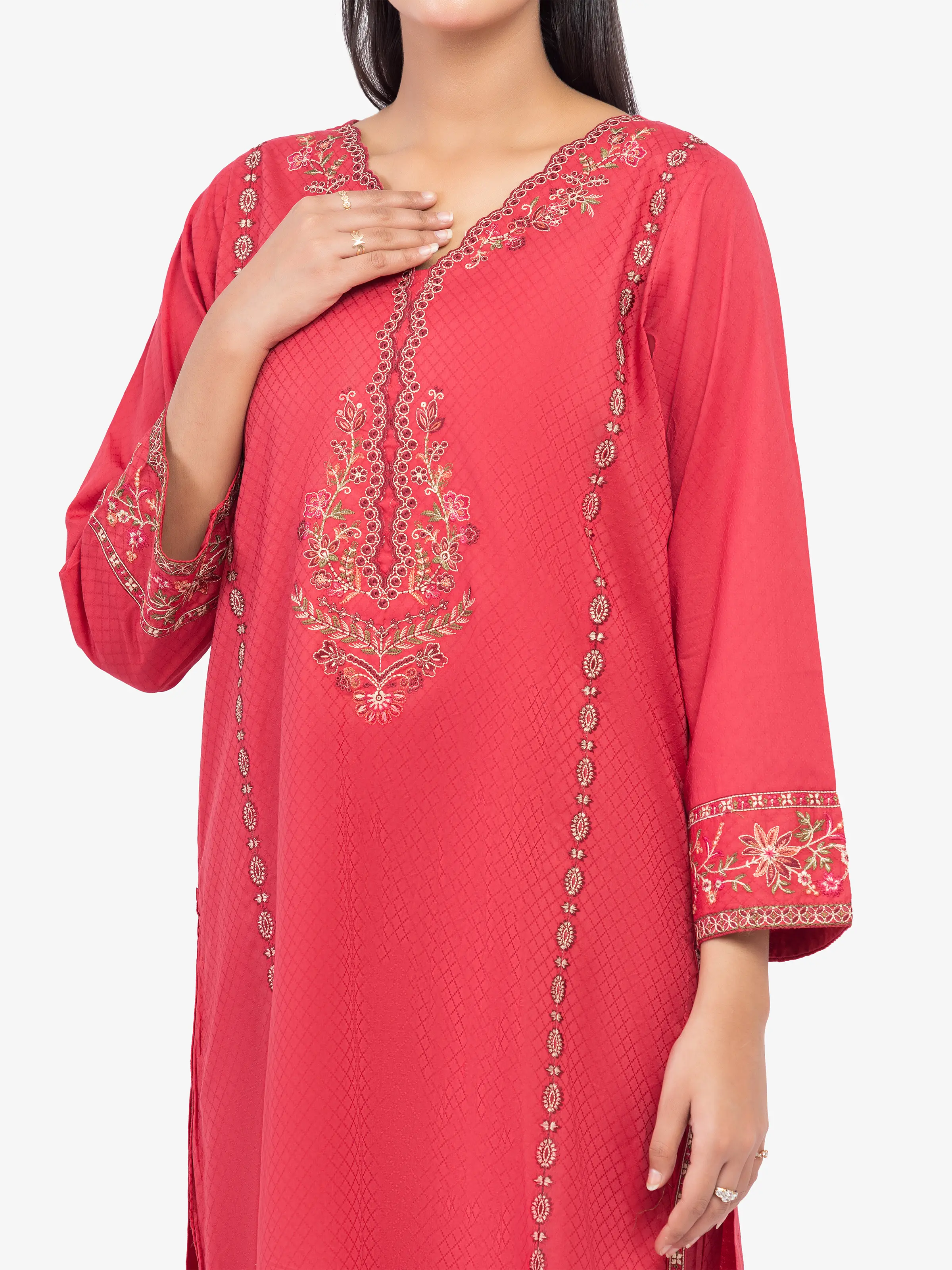 Embroidered Dobby Suit - EWTKE5-81440-3P - Image 3