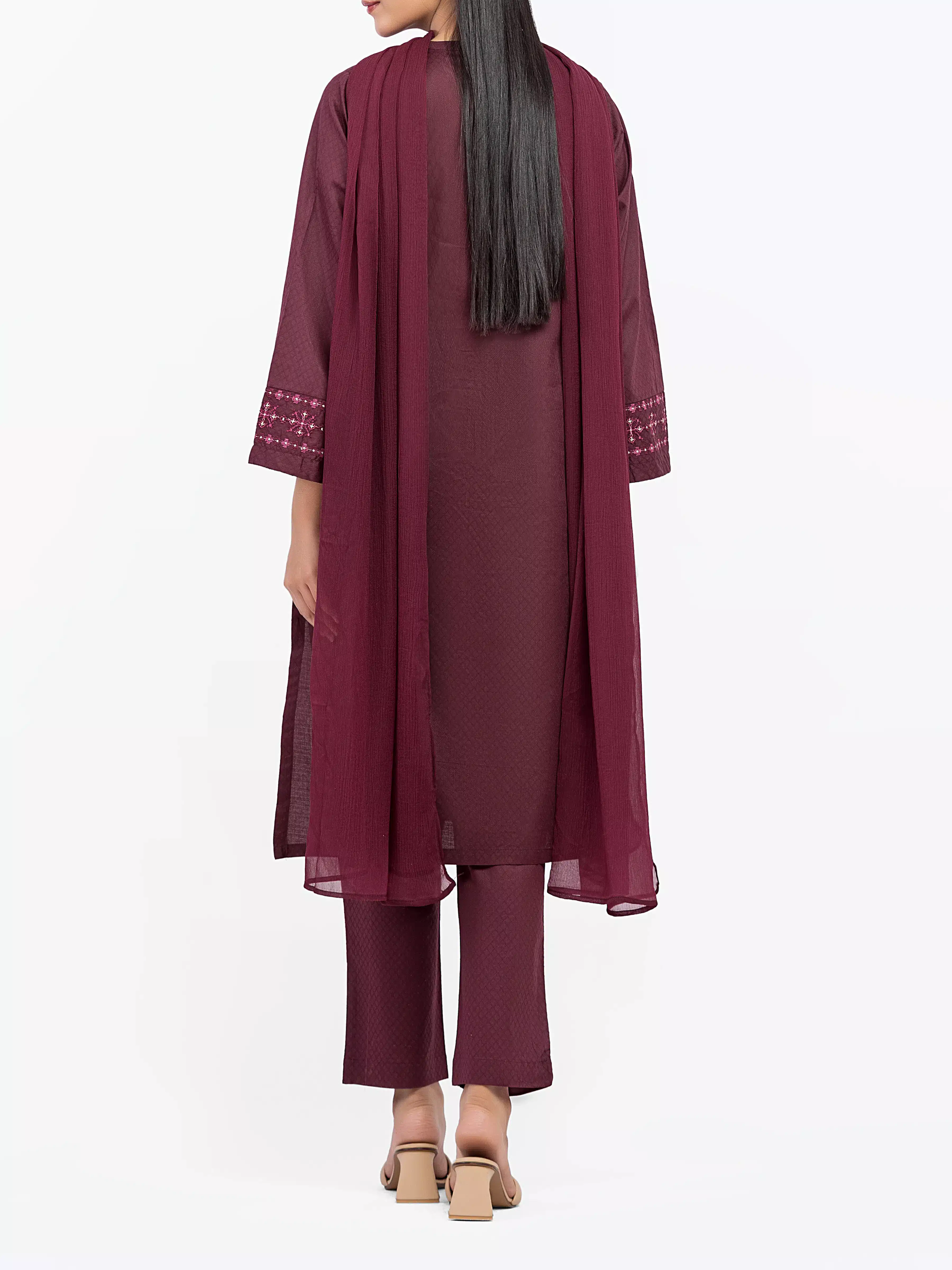 Embroidered Dobby Suit - EWTKE5-81442-3P - Image 5