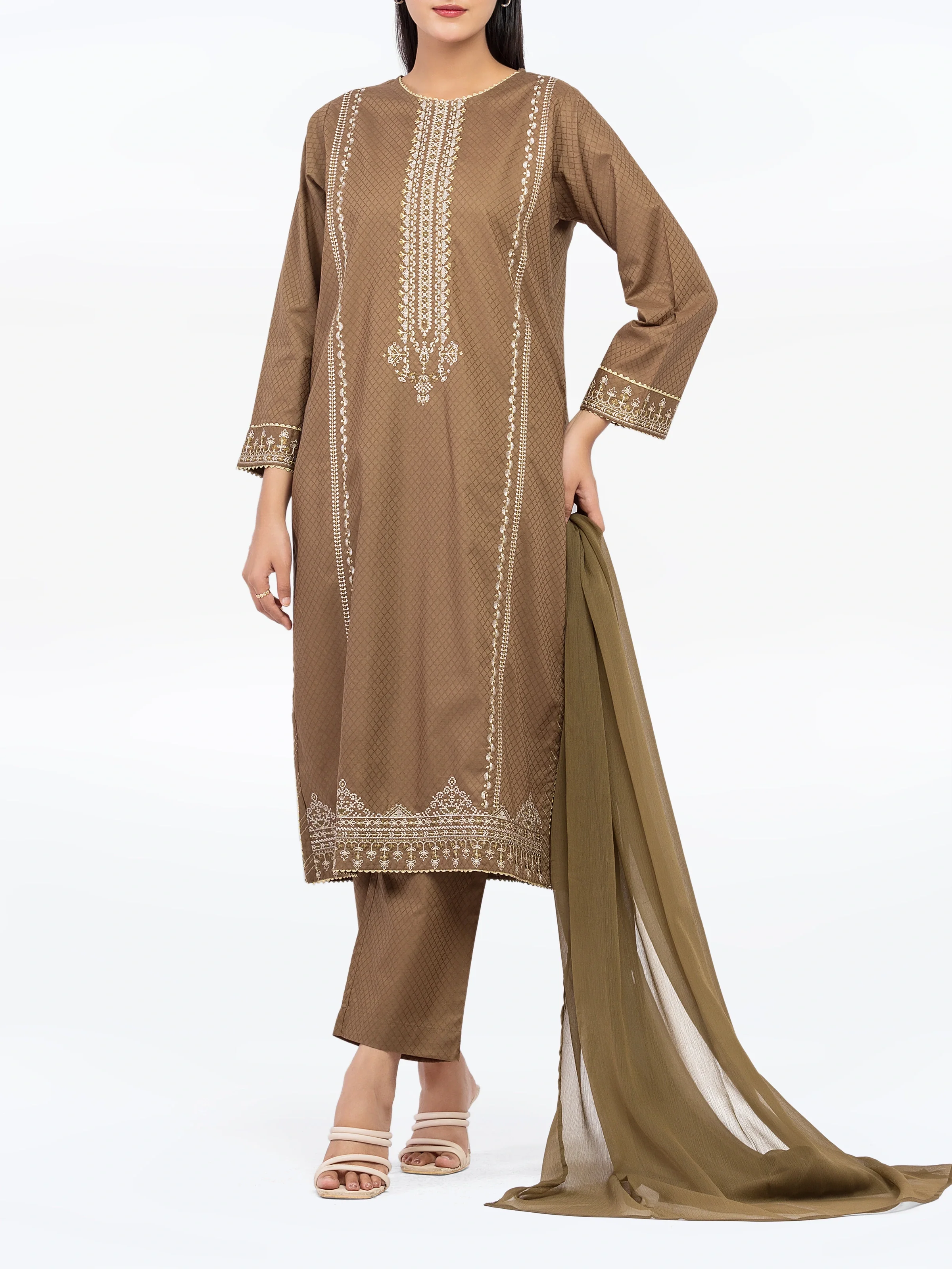 Embroidered Dobby Suit - EWTKE5-81445-3P