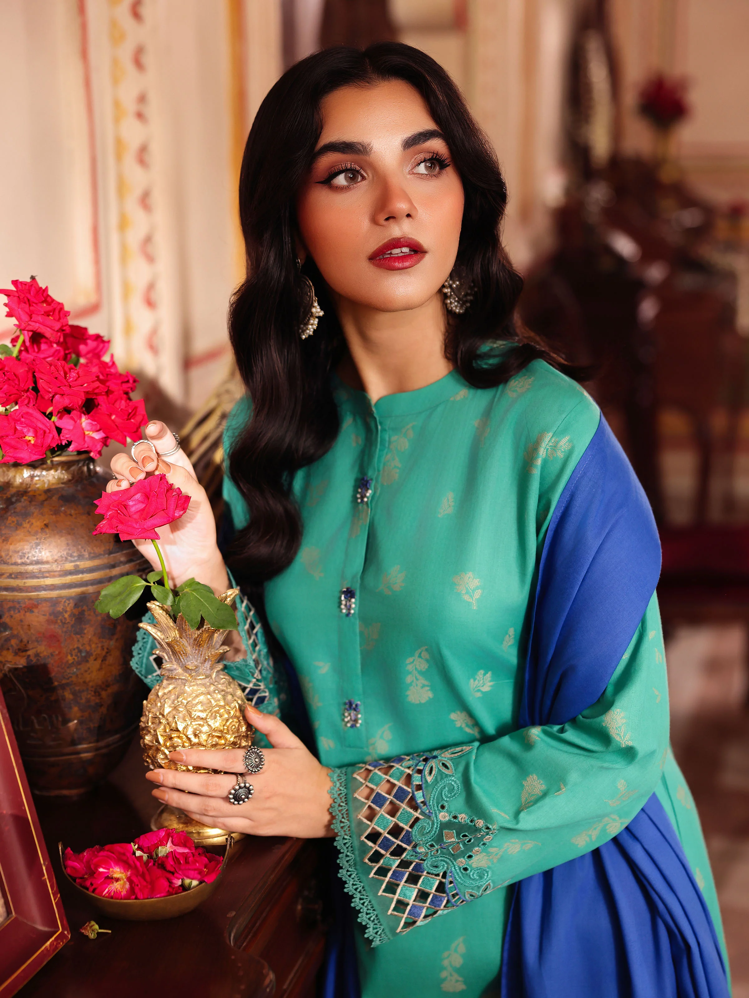 Embroidered Jacquard Suit - EWTKE5-81082-3P