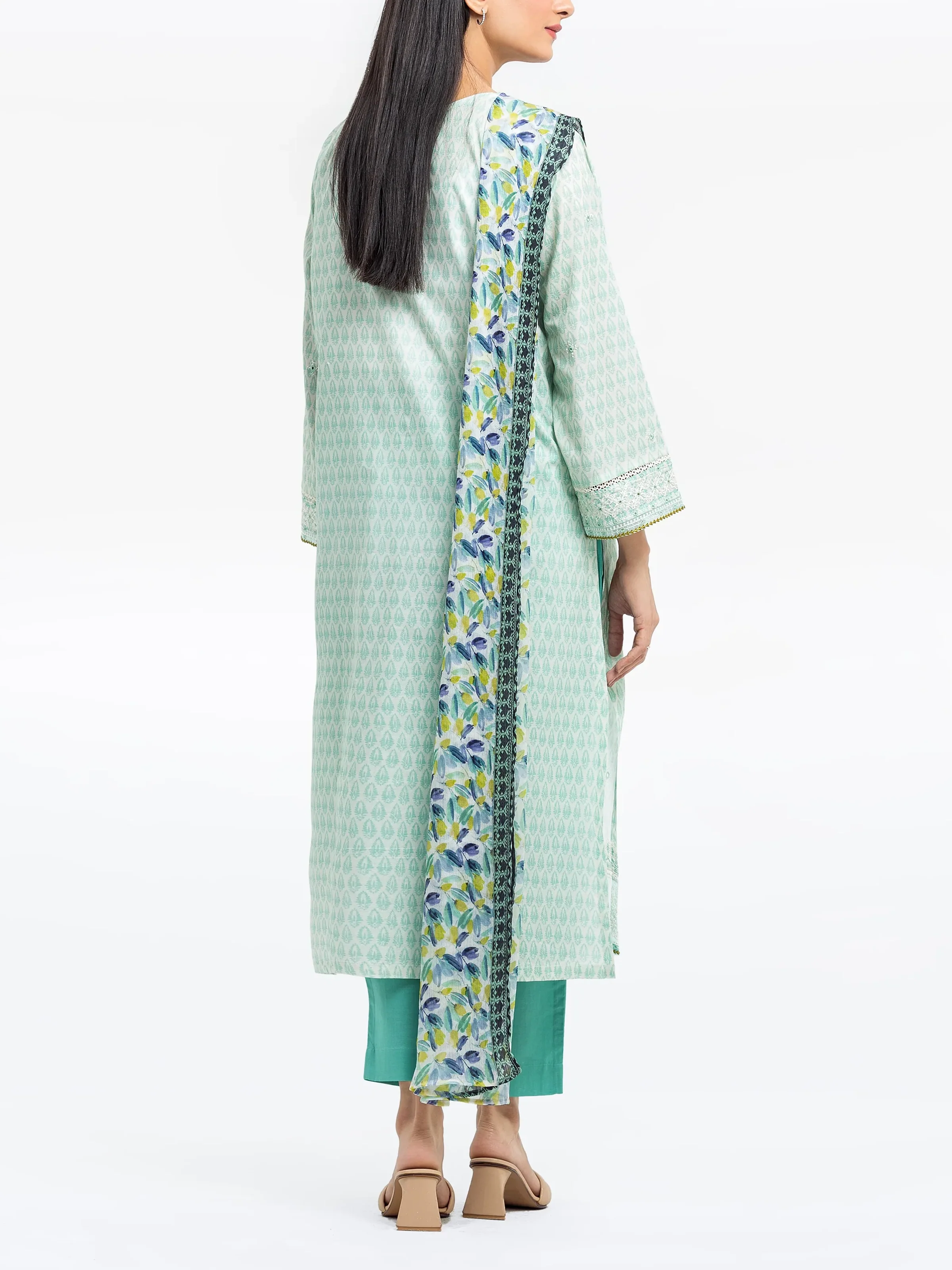 Embroidered Lawn Suit - EWTKE24-80137-3P - Image 5