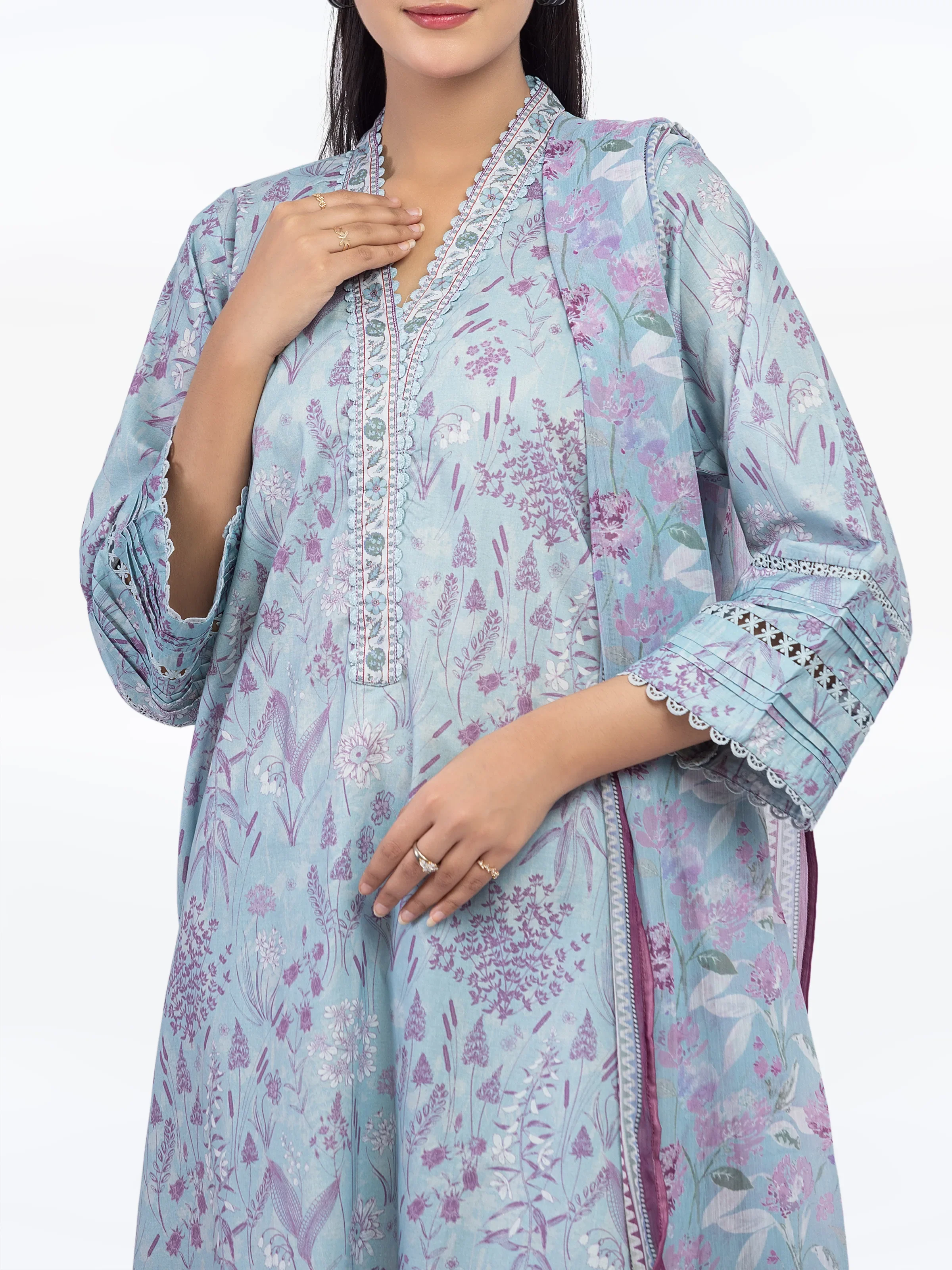 Printed Cambric Suit - EWTKP5-81713-3P - Image 2