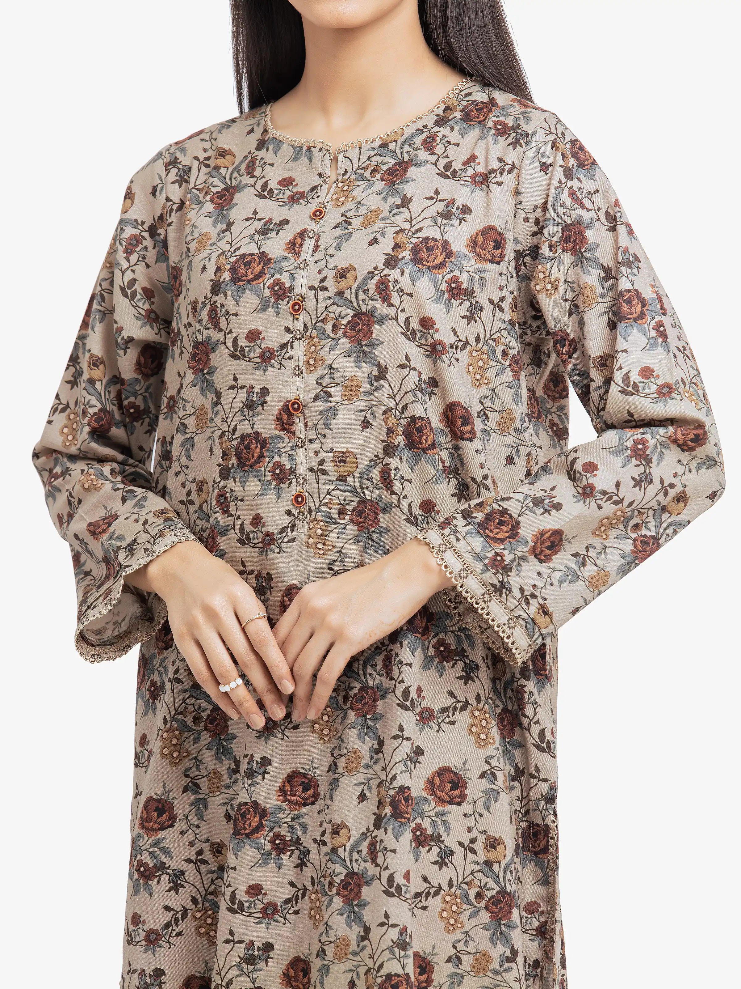 Printed Khaddar Suit - EWTKP24-81489-3P - Image 3