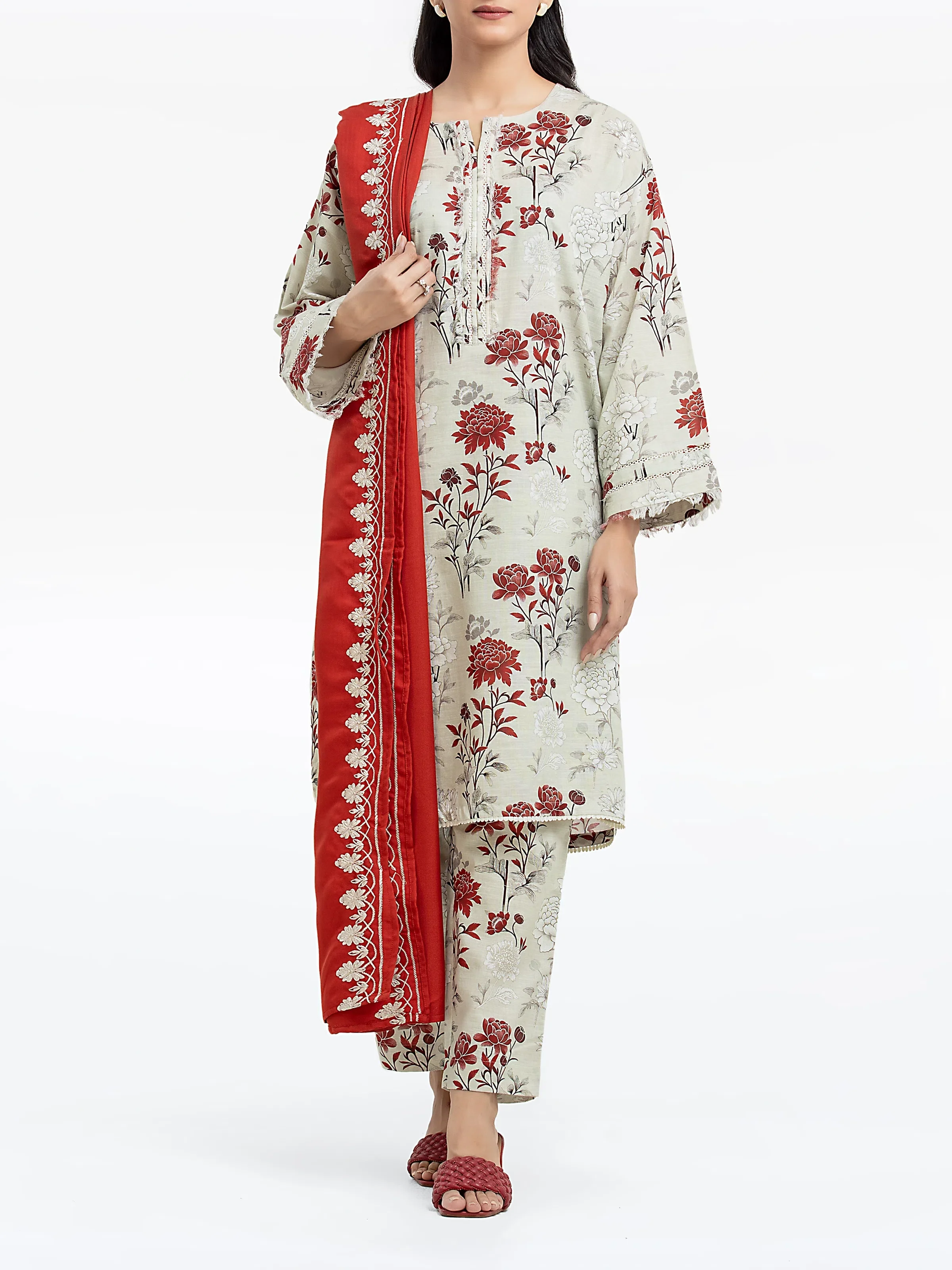 Printed Khaddar Suit - EWTKP24-81524-3P