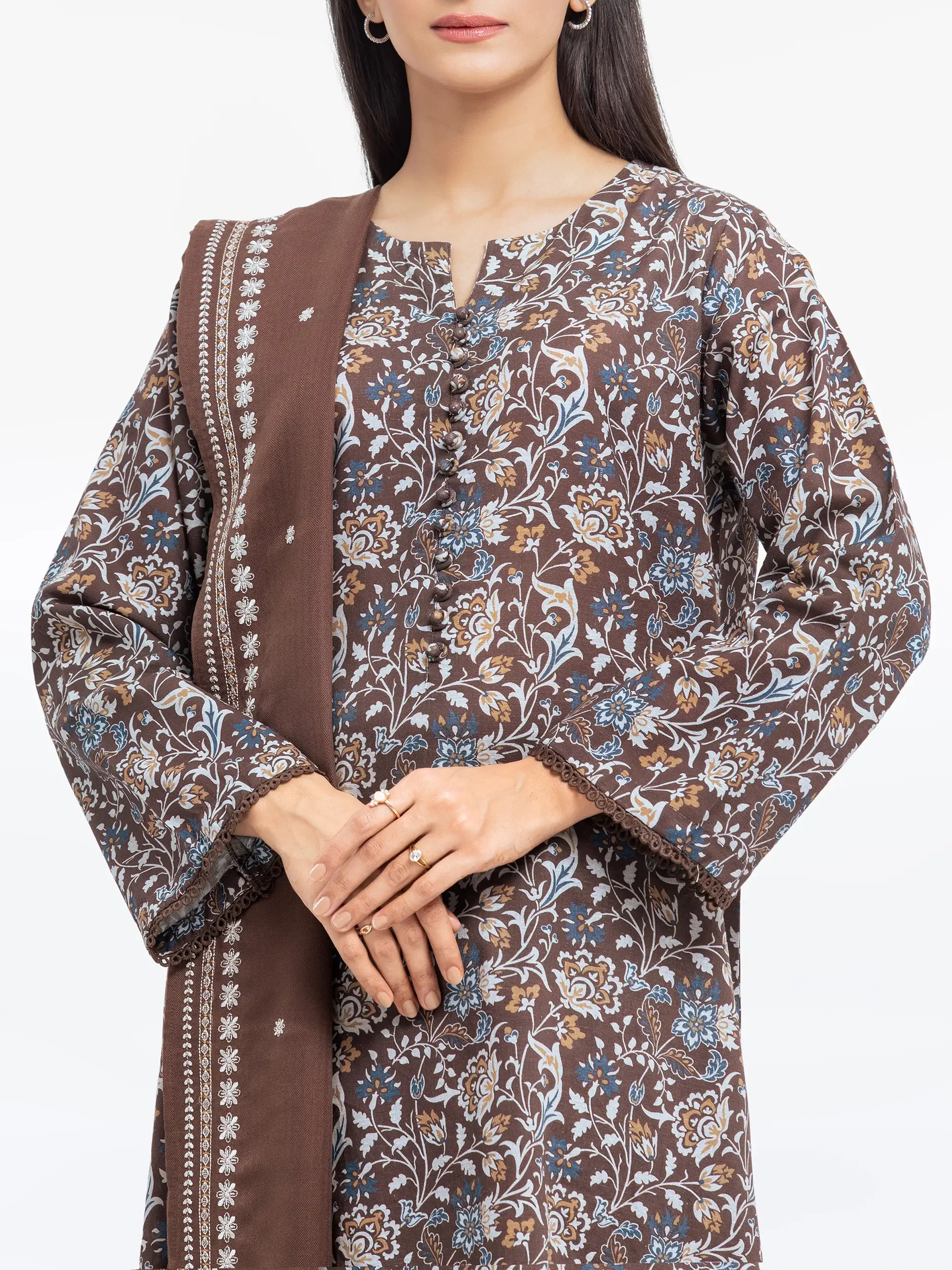 Printed Khaddar Suit - EWTKP24-81527-3P - Image 2