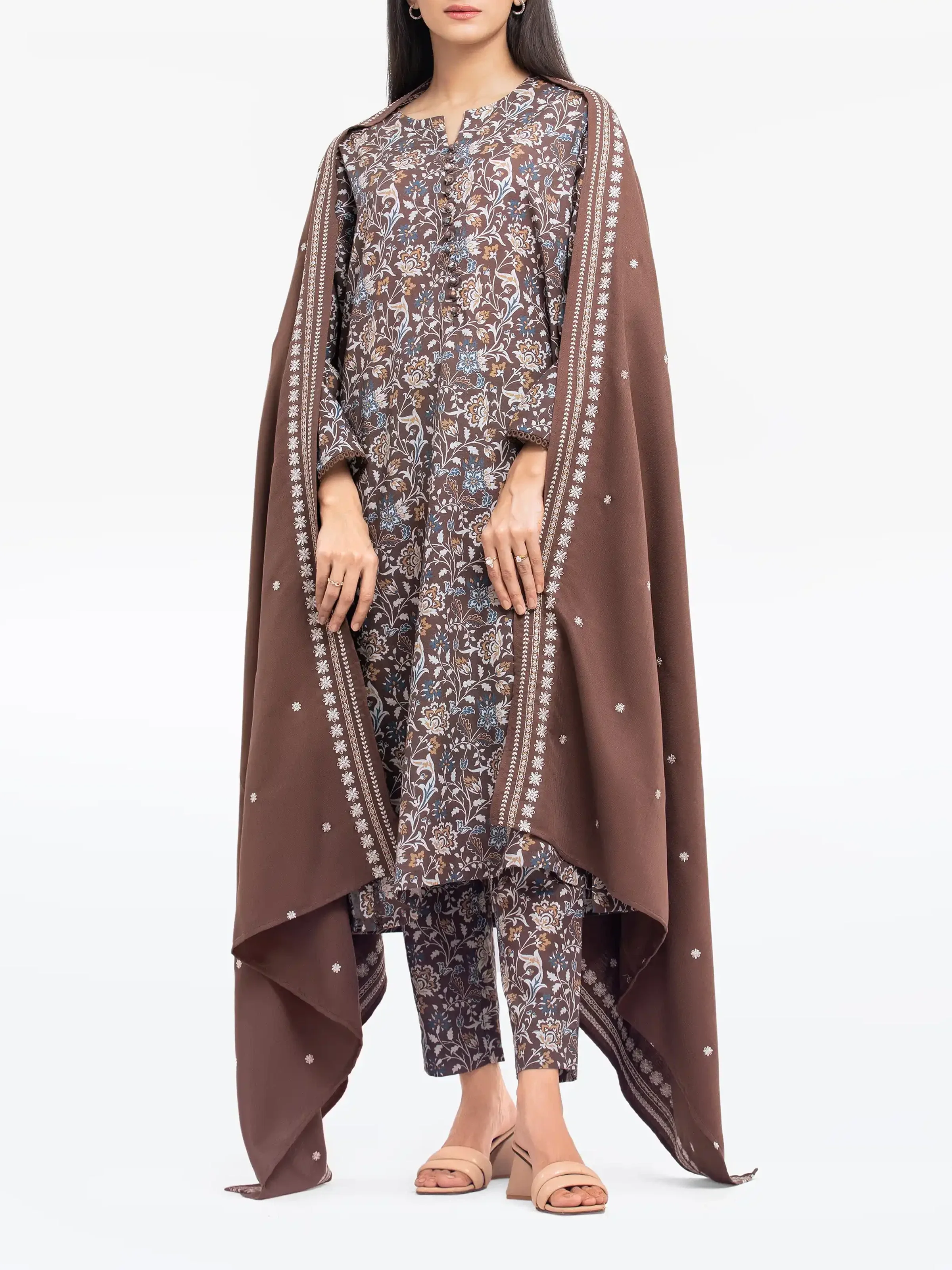 Printed Khaddar Suit - EWTKP24-81527-3P - Image 4