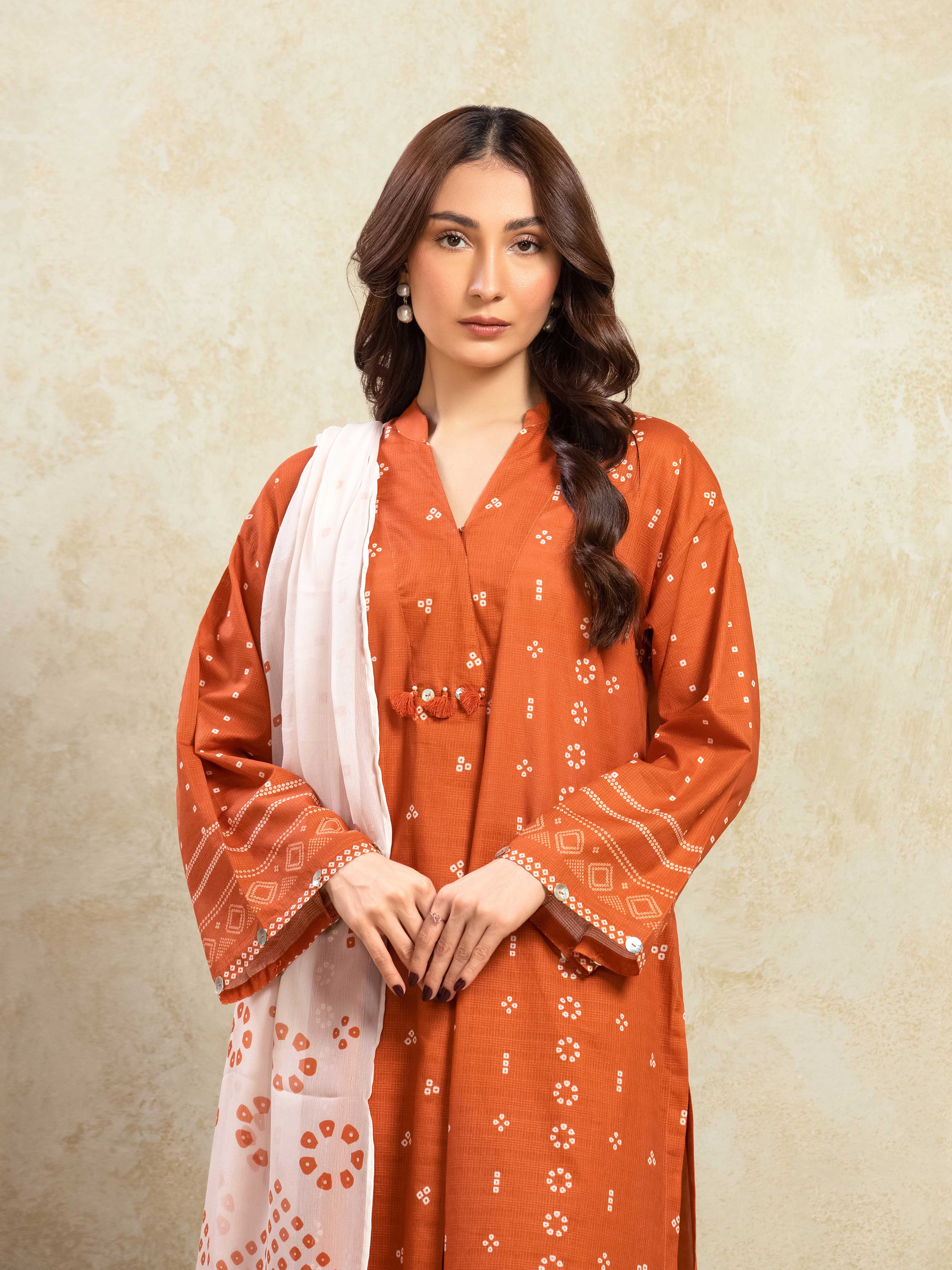 Printed Lawn Slub Suit - EWTKP5-81738-3P - Image 2