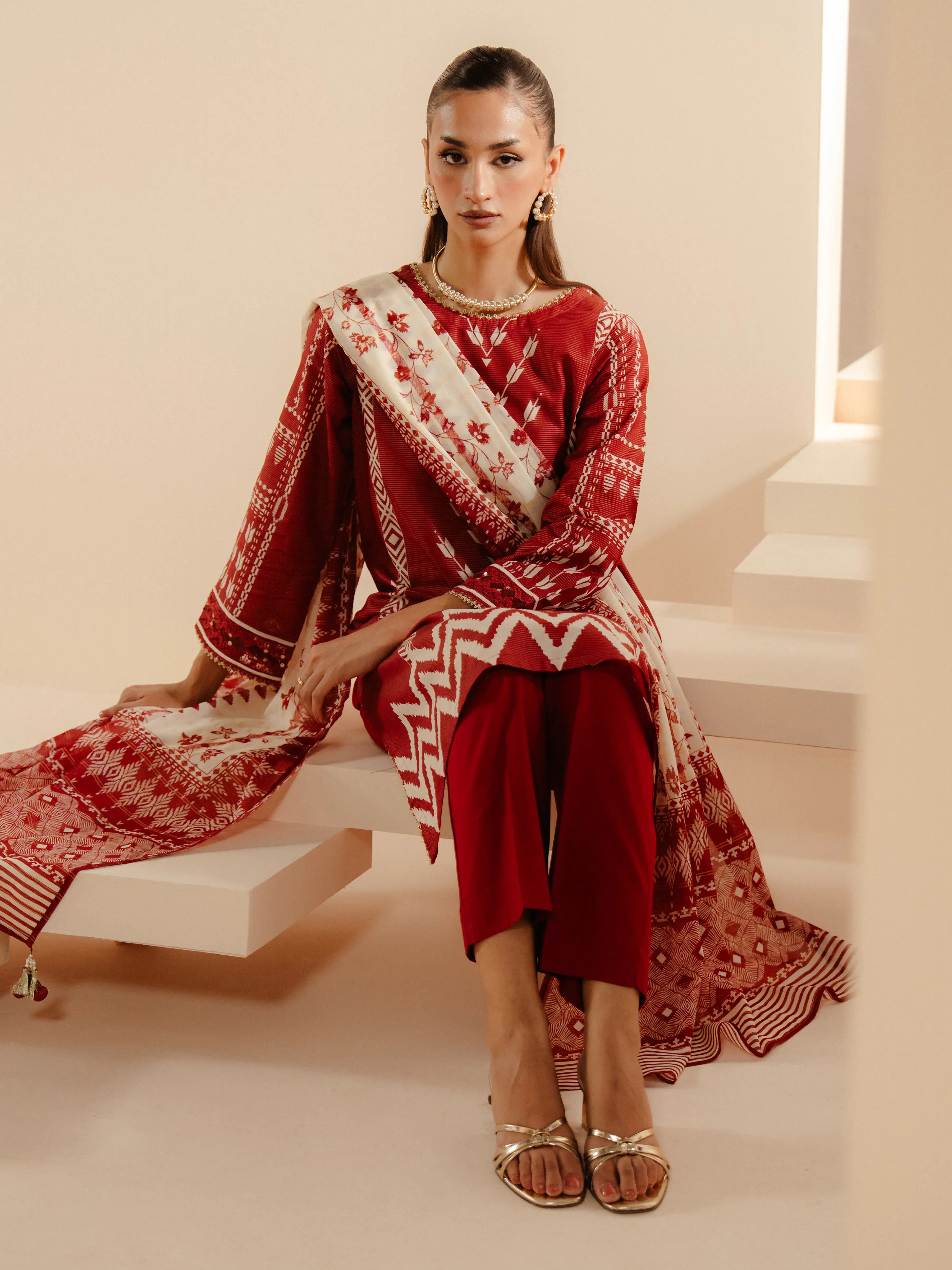 Printed Lawn Suit - EWTKP5-81721-3P - Image 3