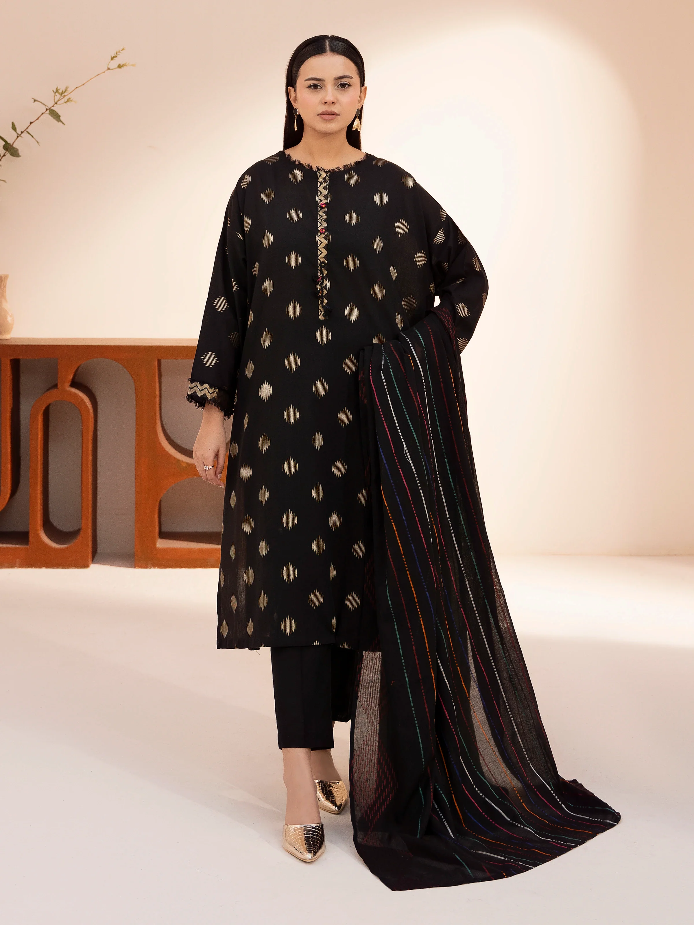 Printed Jacquard Suit - EWTKS24-81171-3P