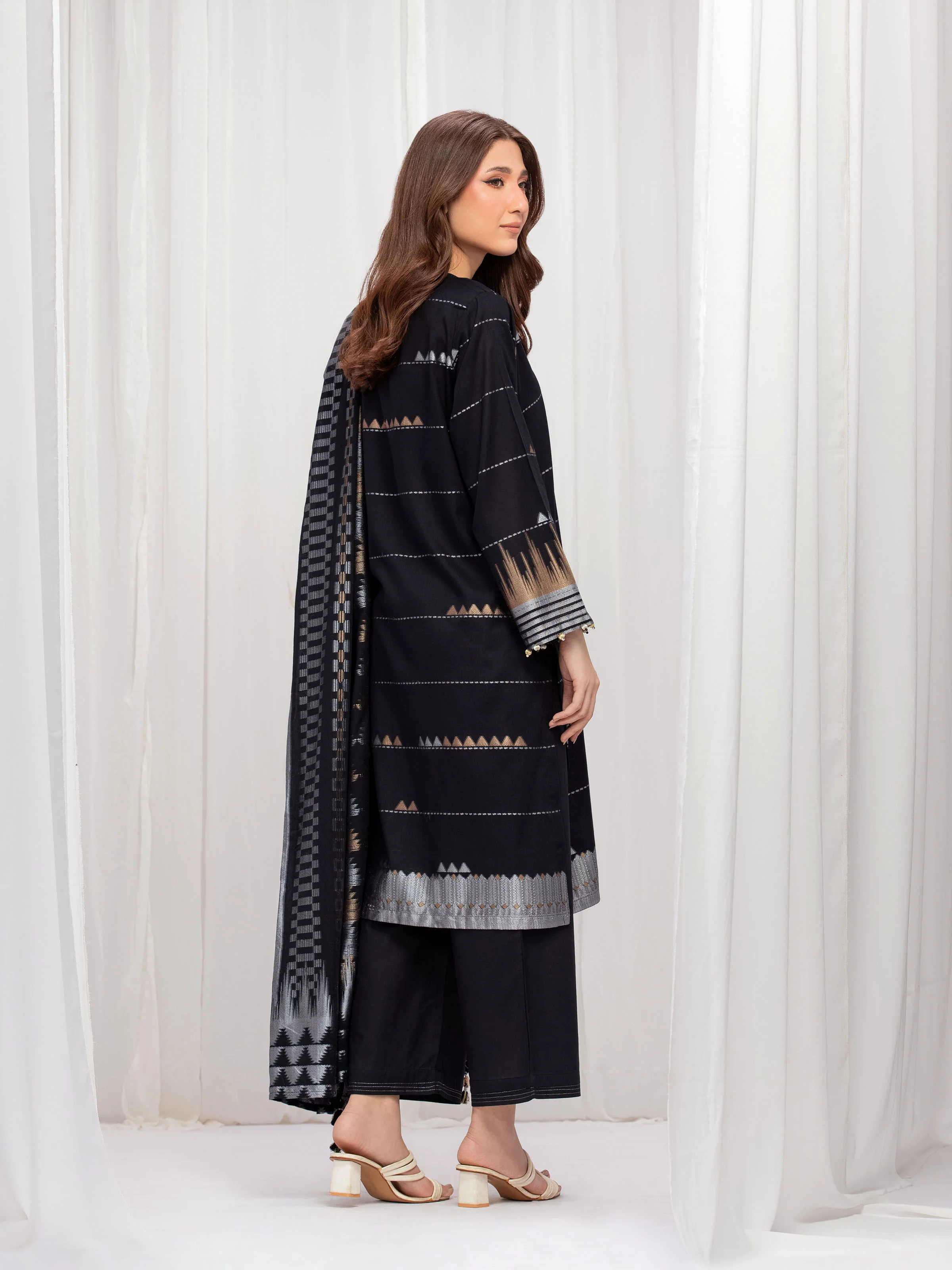 Solid Jacquard Suit - EWTKS5-82414-3P - Image 5