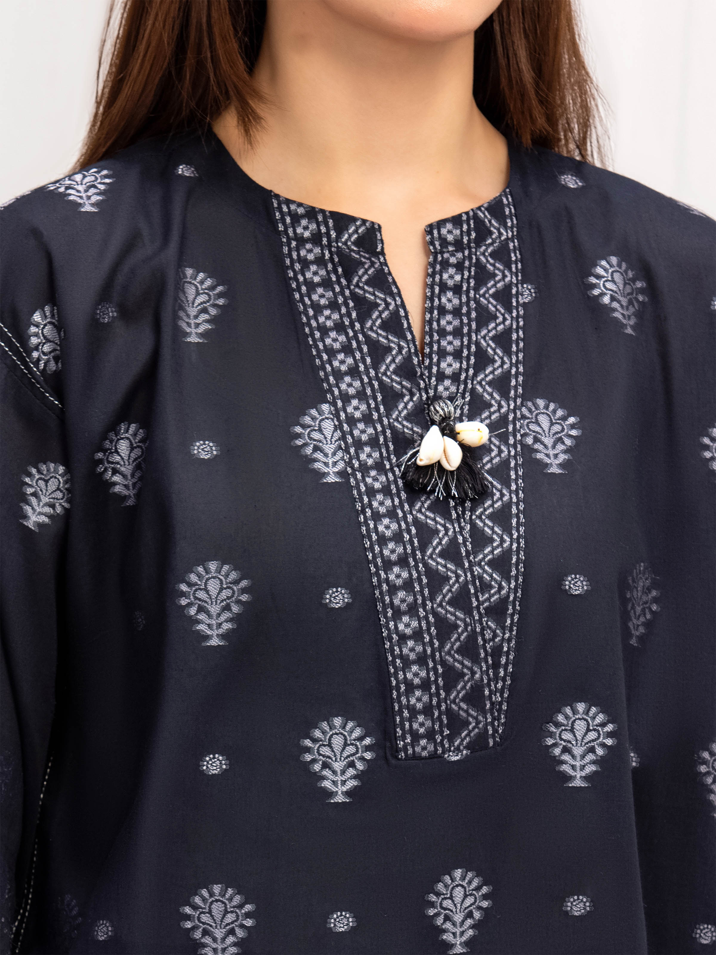 Solid Jacquard Suit - EWTKS5-82415-3P - Image 3