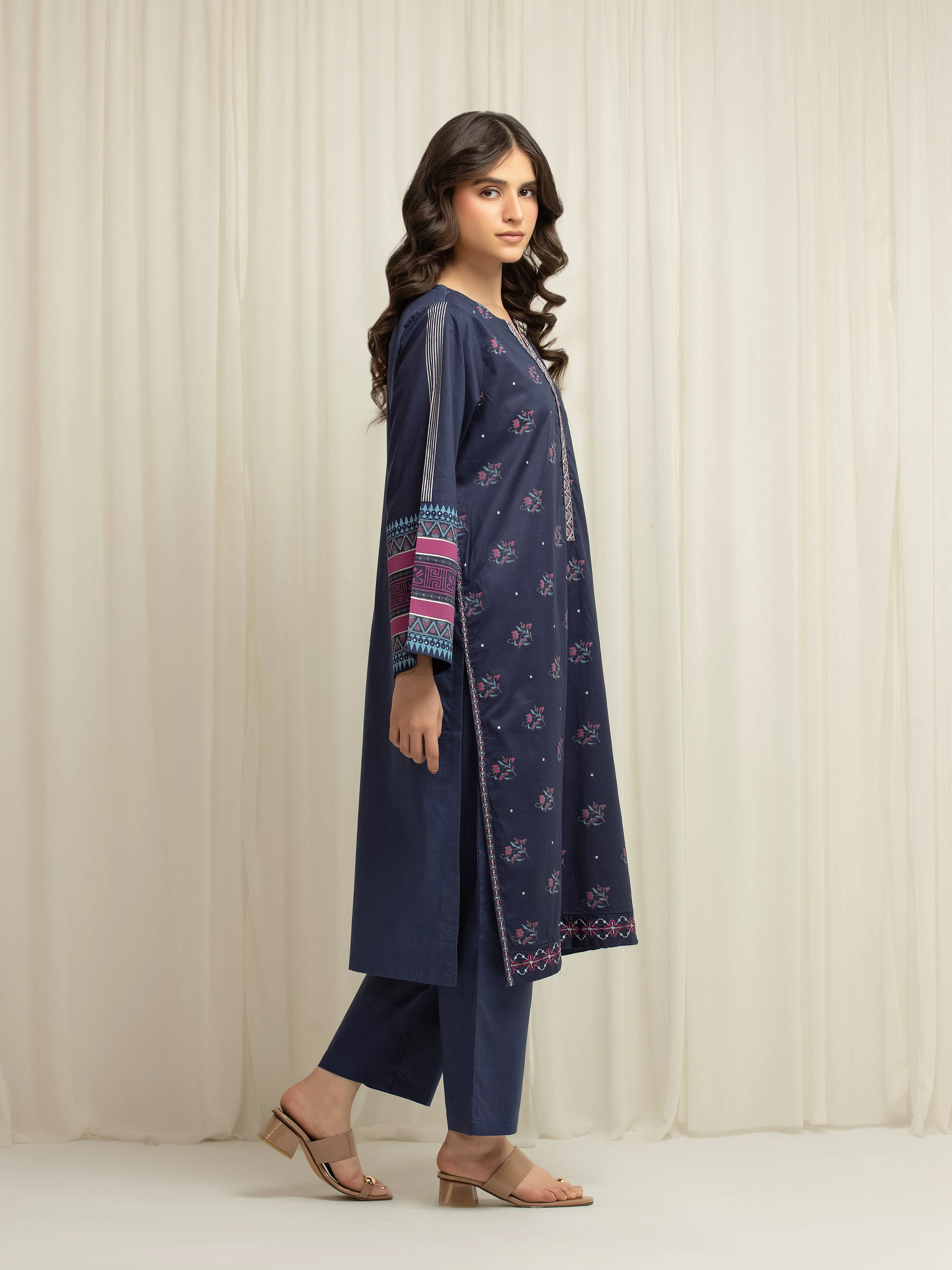 Embroidered Cambric Shirt Trouser - EWTKE5-81623ST - Image 5
