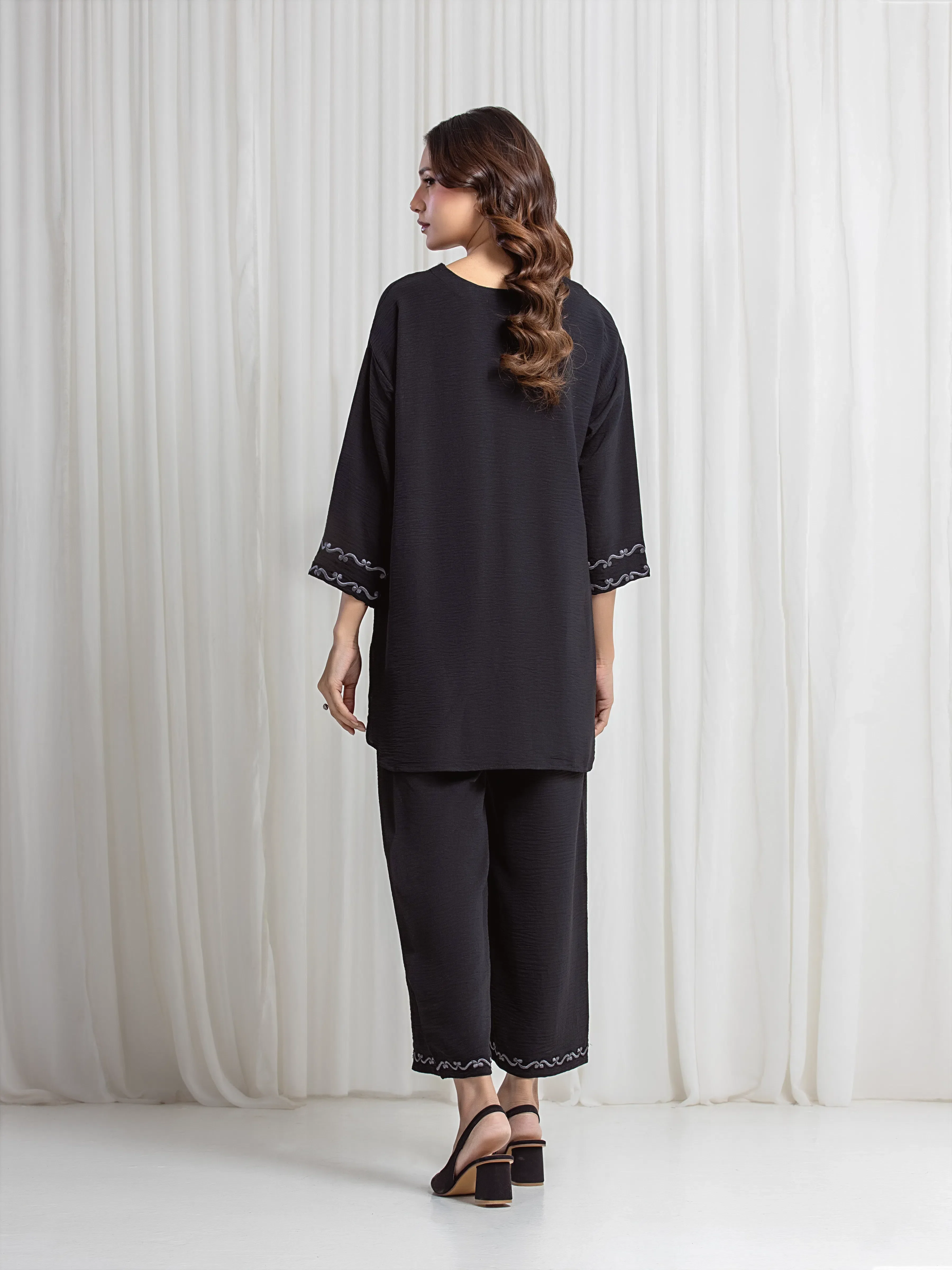 Embroidered Crepe Co-Ord Set - EWTKED6-86235ST - Image 6