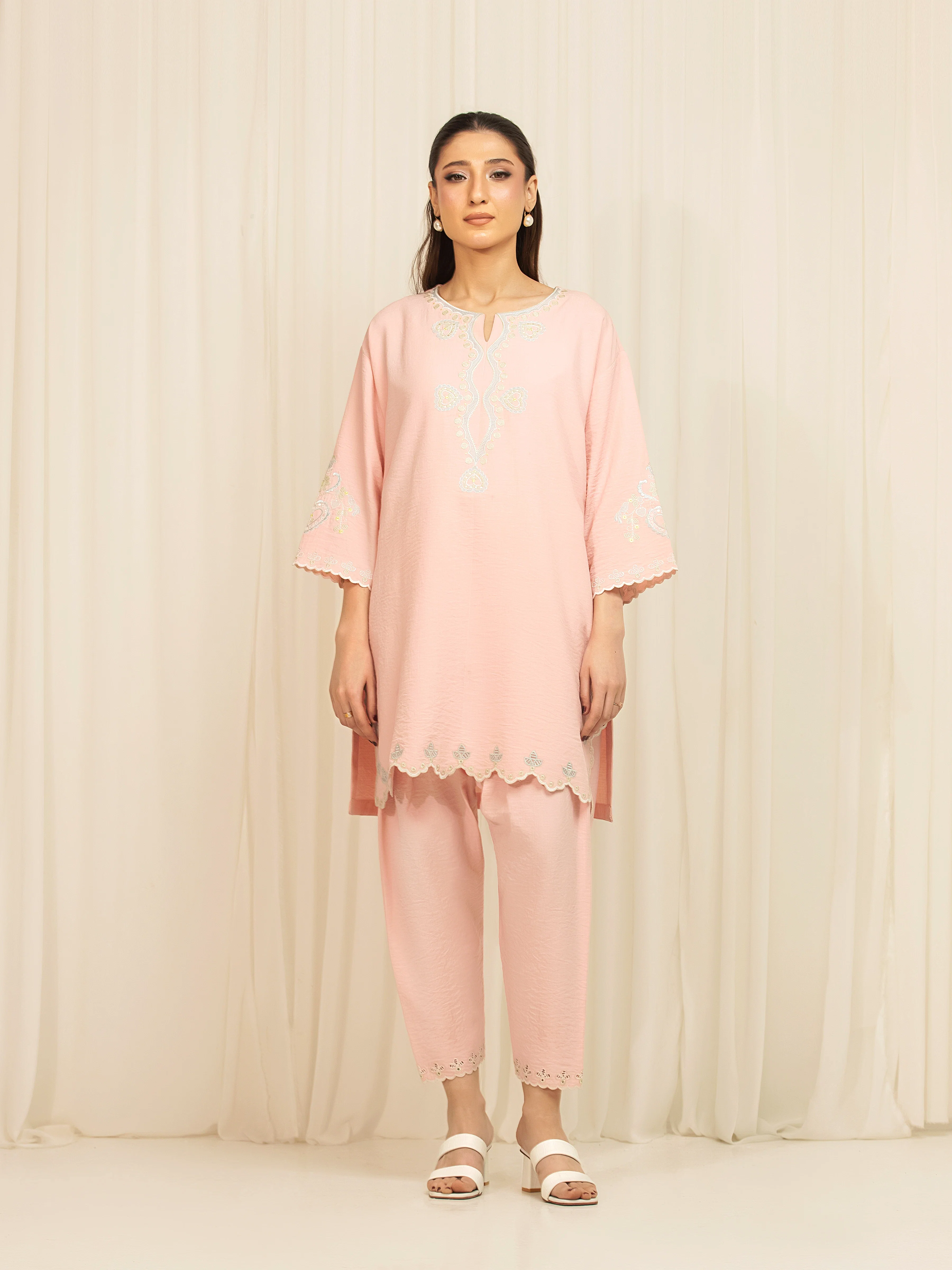 Embroidered Georgette Co-Ord Set - EWTKED6-86161ST