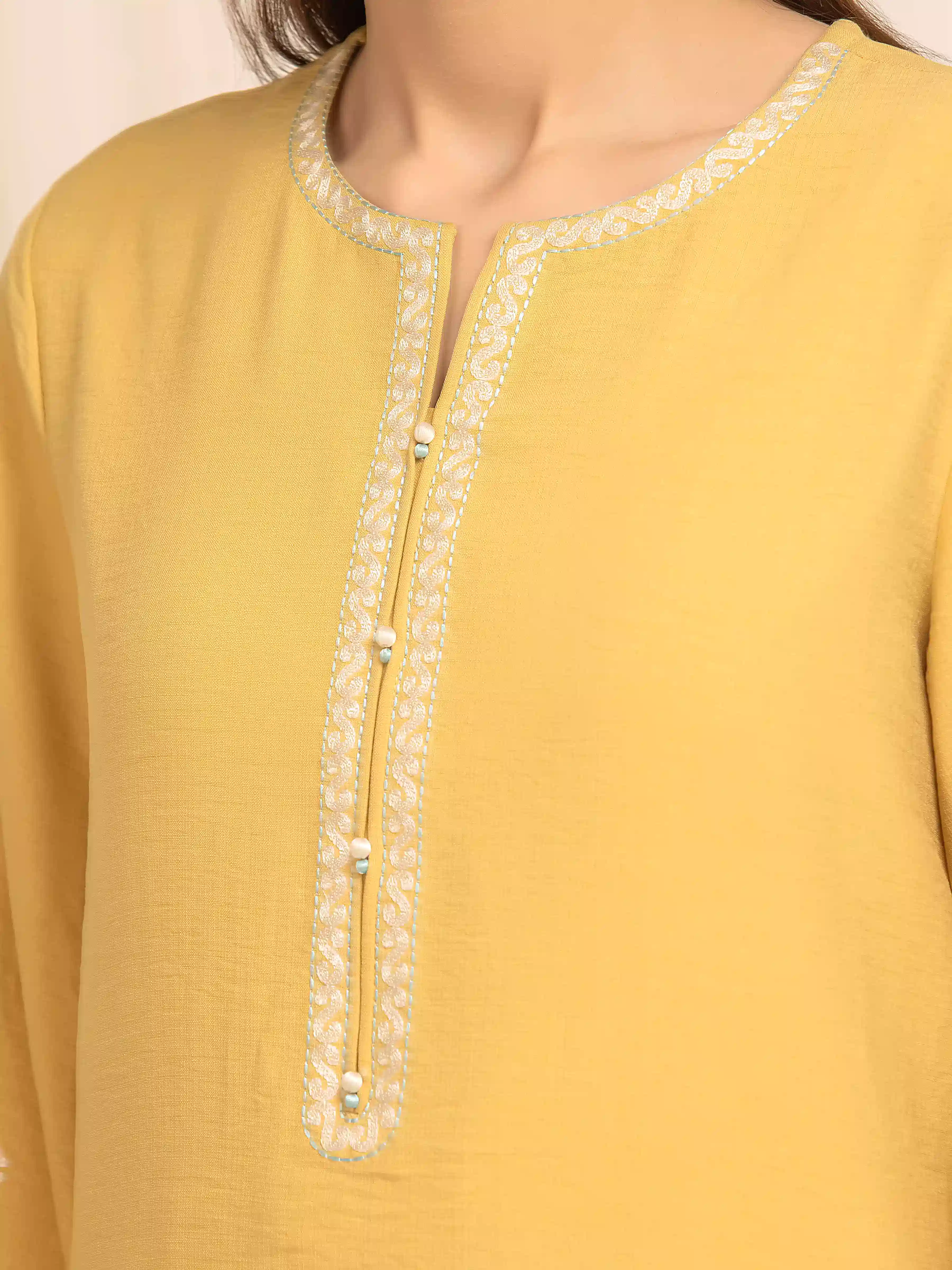 Embroidered Georgette Shirt Trouser - EWTKED6-86162ST - Image 3