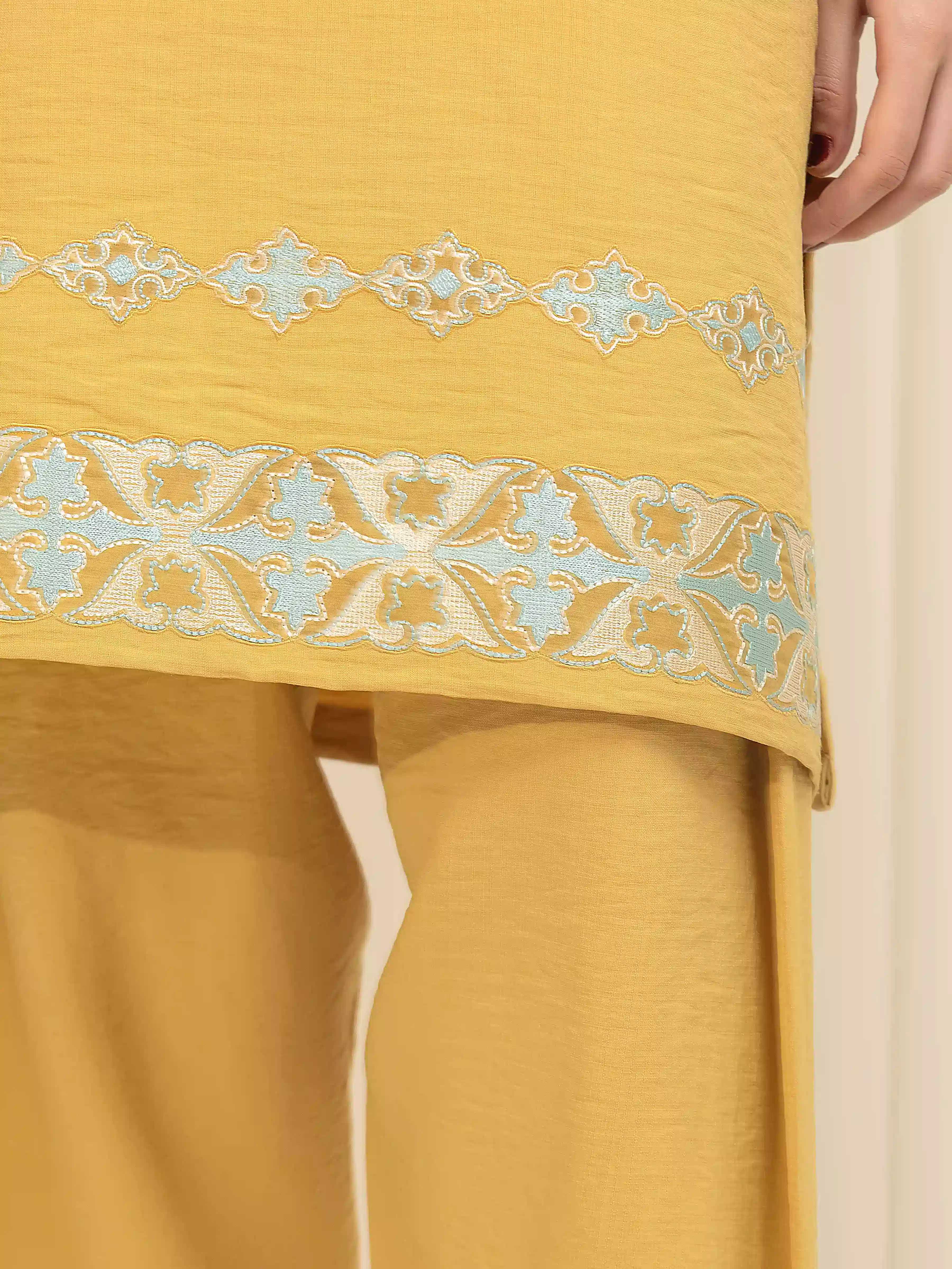 Embroidered Georgette Shirt Trouser - EWTKED6-86162ST - Image 4