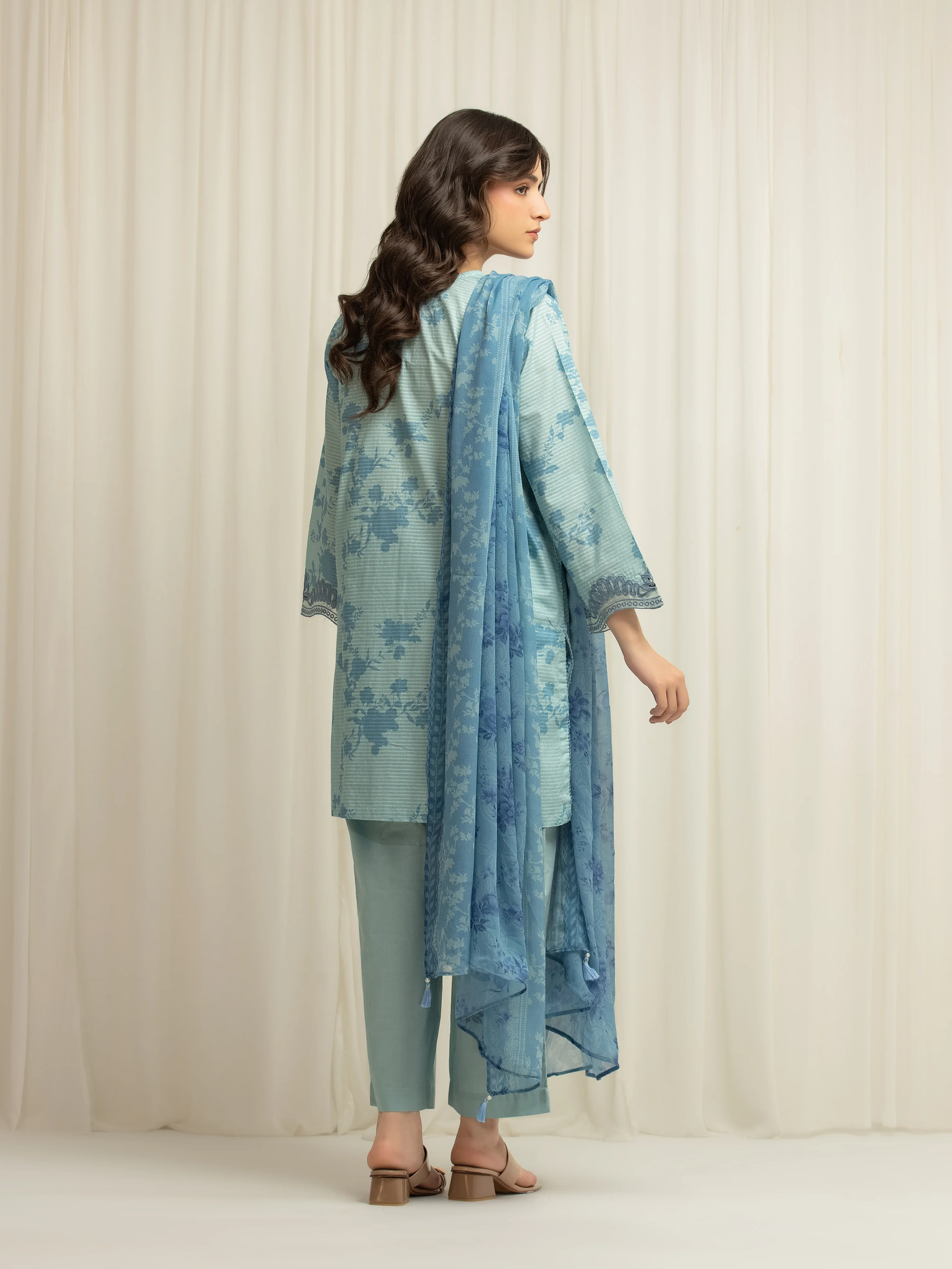 Embroidered Lawn Suit - EWTKE5-83008-3P - Image 6
