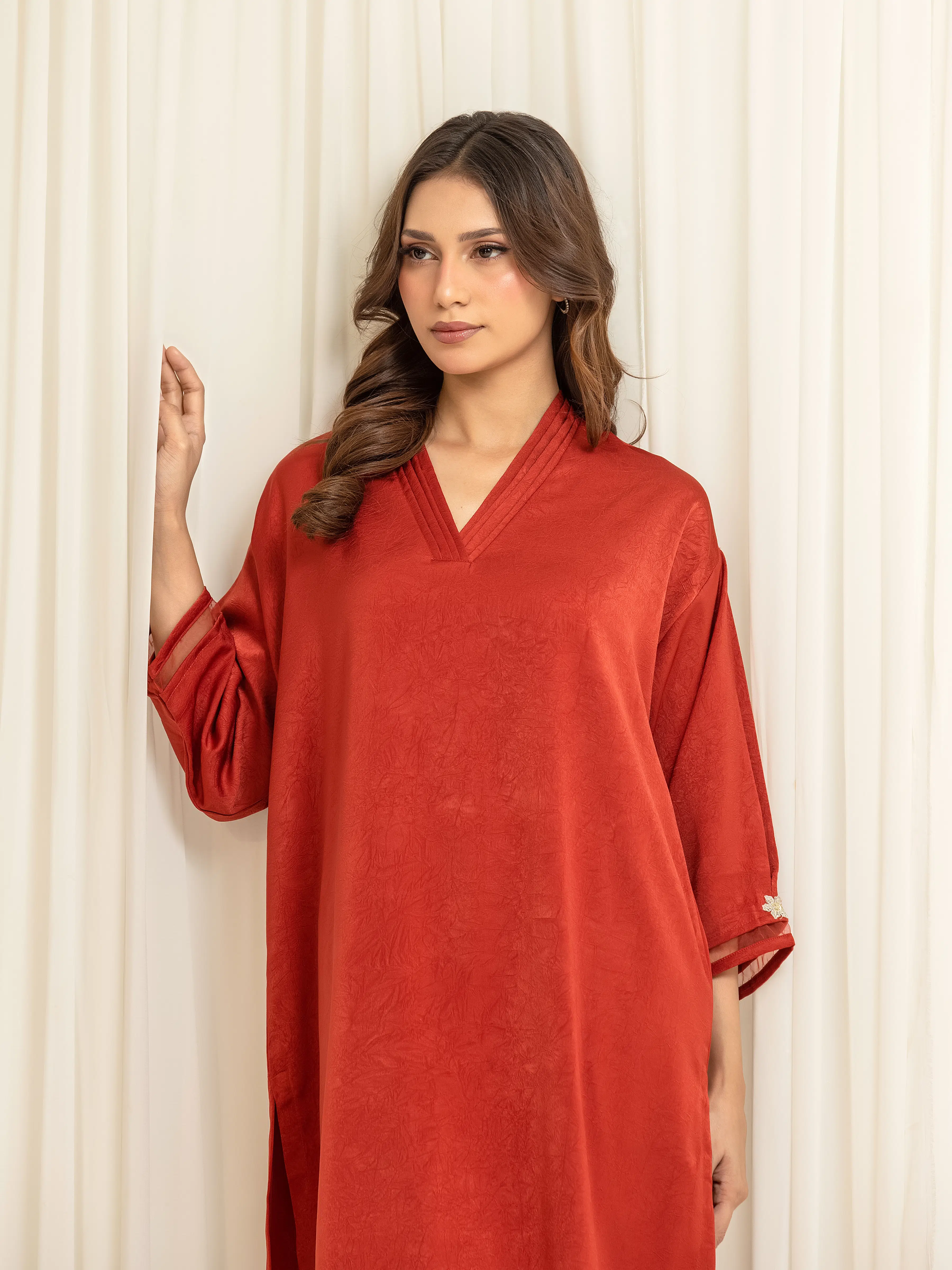 Embroidered Crepe Co-Ord Set - EWTKED6-86094ST - Image 2