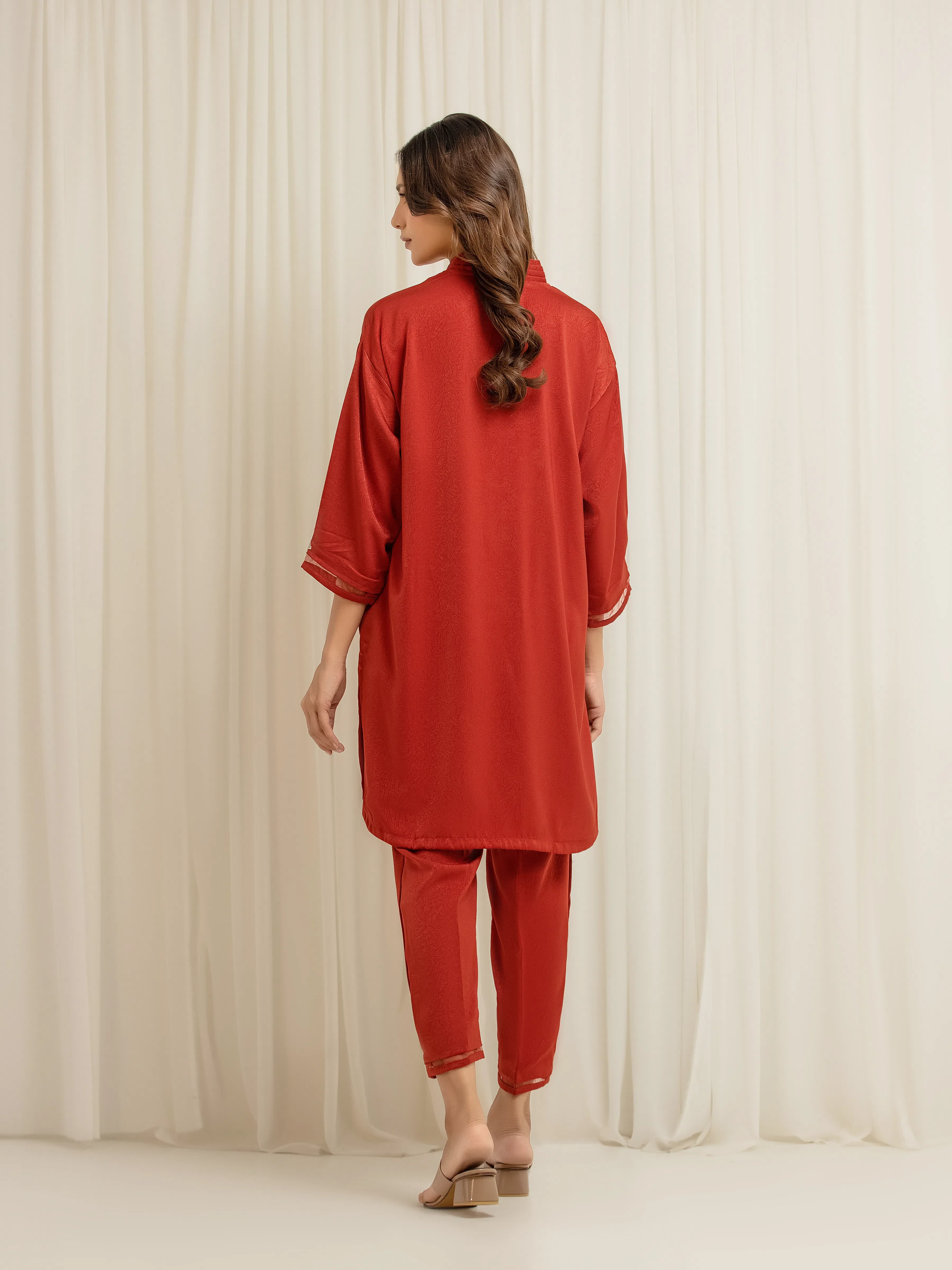 Embroidered Crepe Co-Ord Set - EWTKED6-86094ST - Image 5
