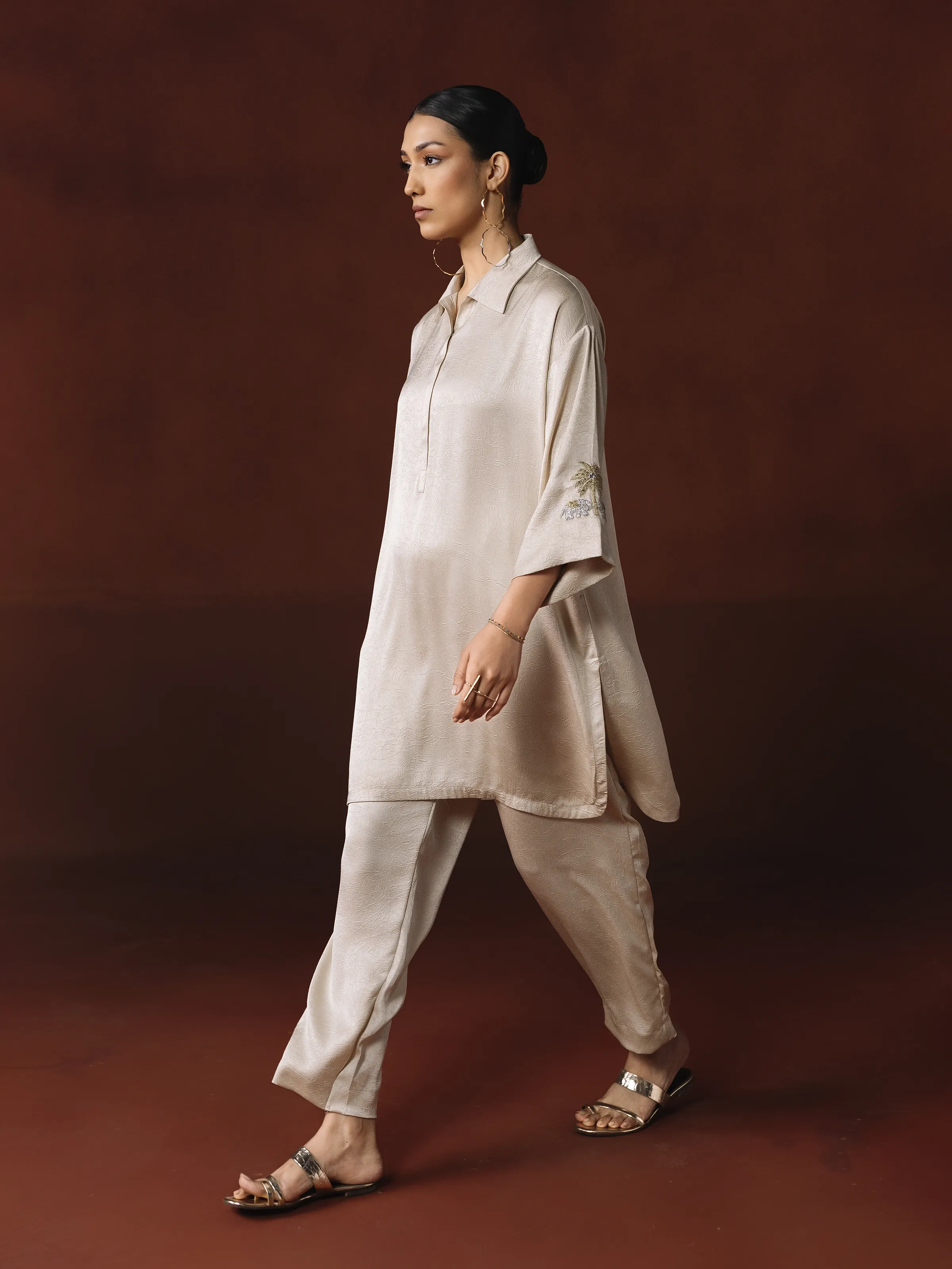 Embroidered Co-Ord Set - EWTKED6-86095ST - Image 6