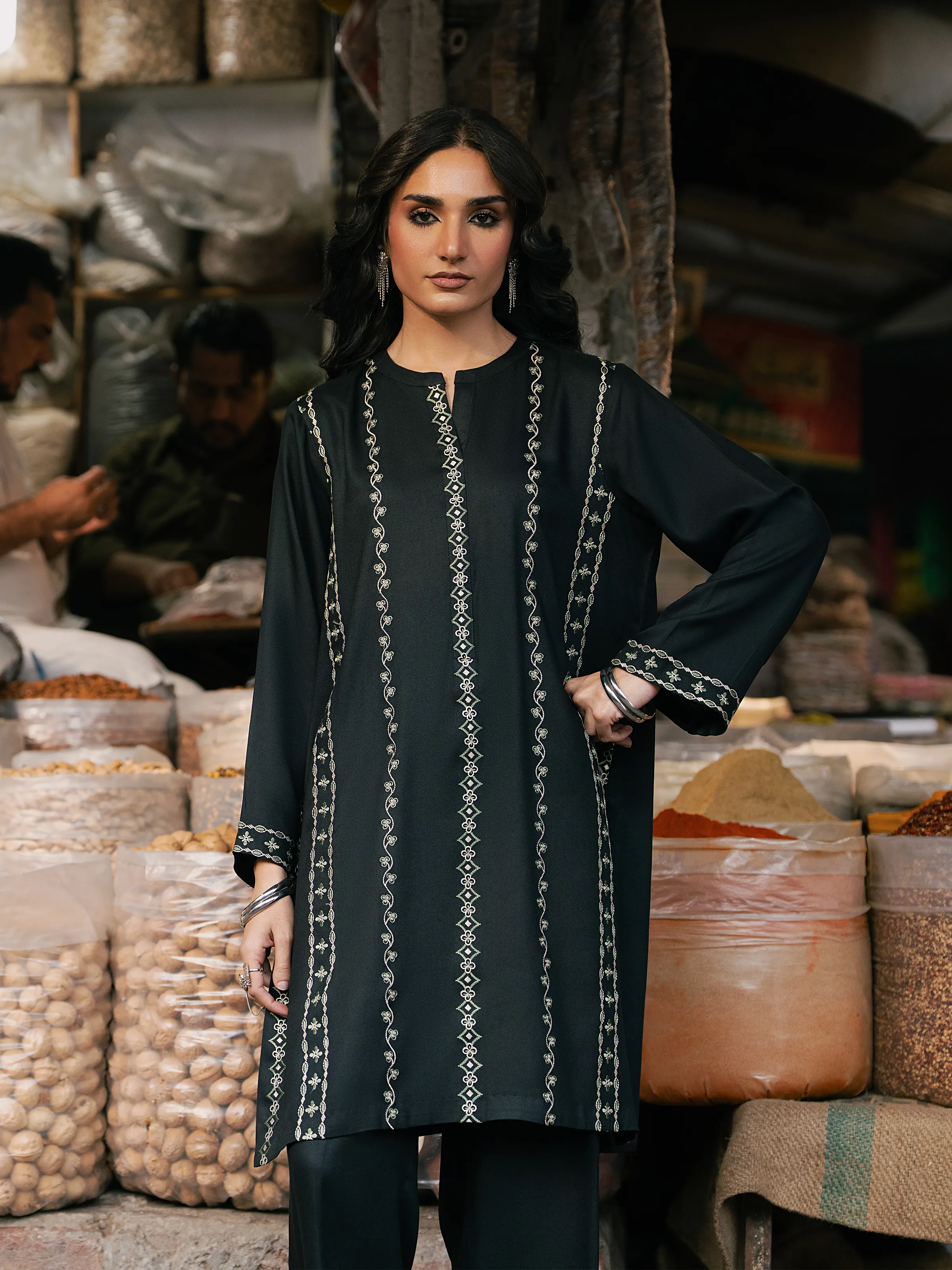 Embroidered Viscose Co-Ord Set - EWTKED5-84057ST - Image 5
