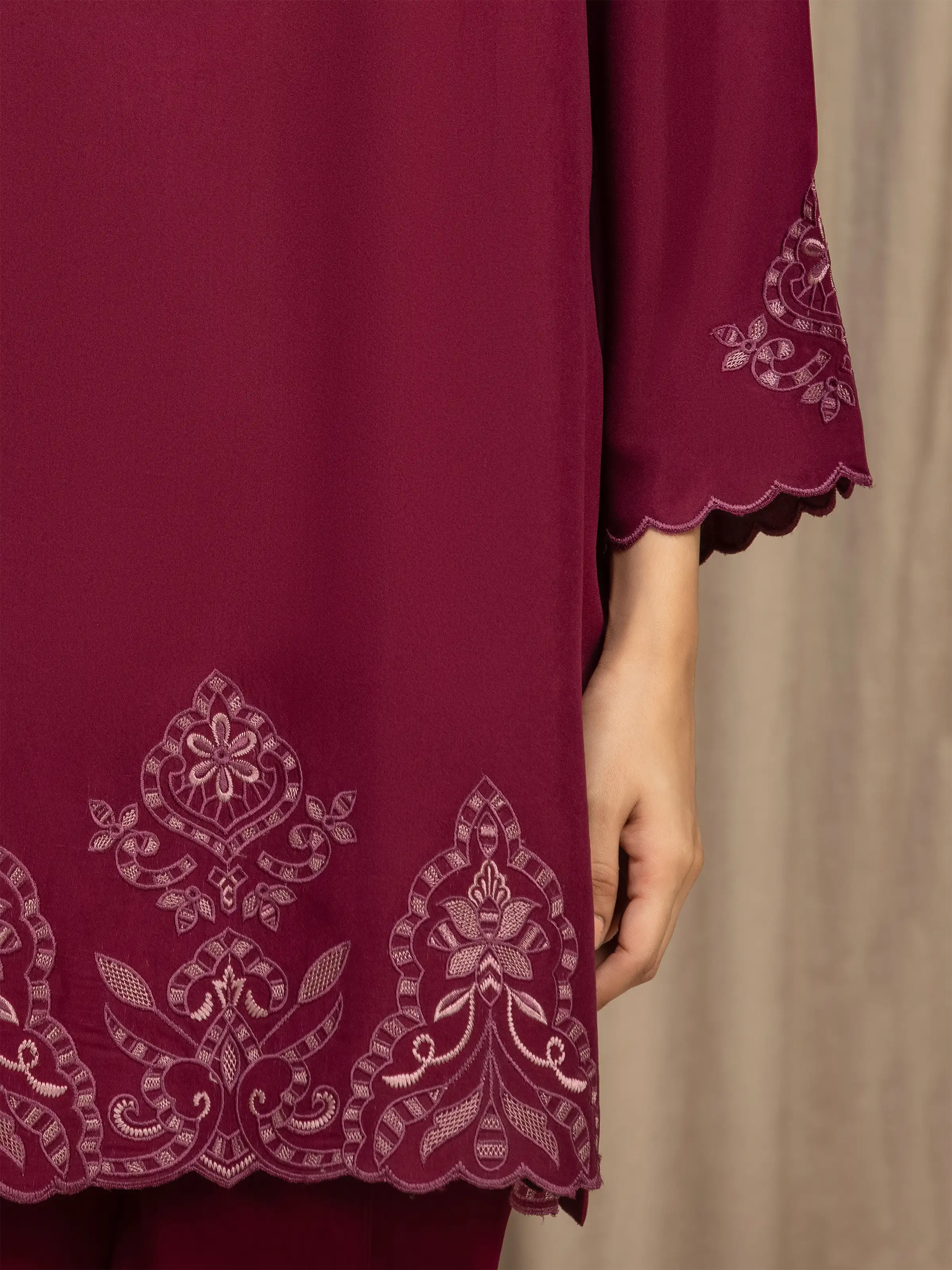 Embroidered Viscose Co-Ord Set - EWTKED5-84060ST - Image 3