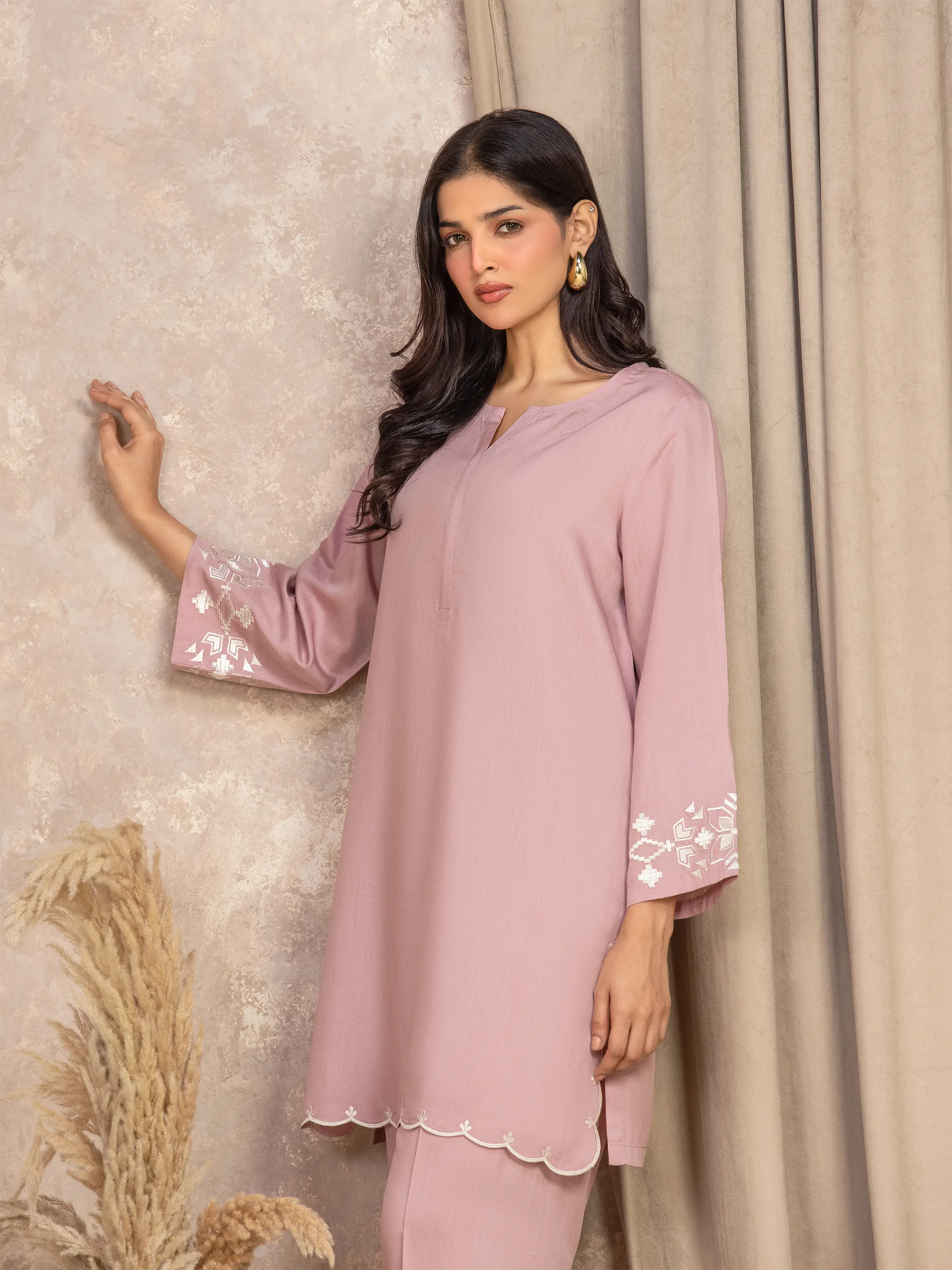 Embroidered Viscose Co-Ord Set - EWTKED5-84065ST - Image 2