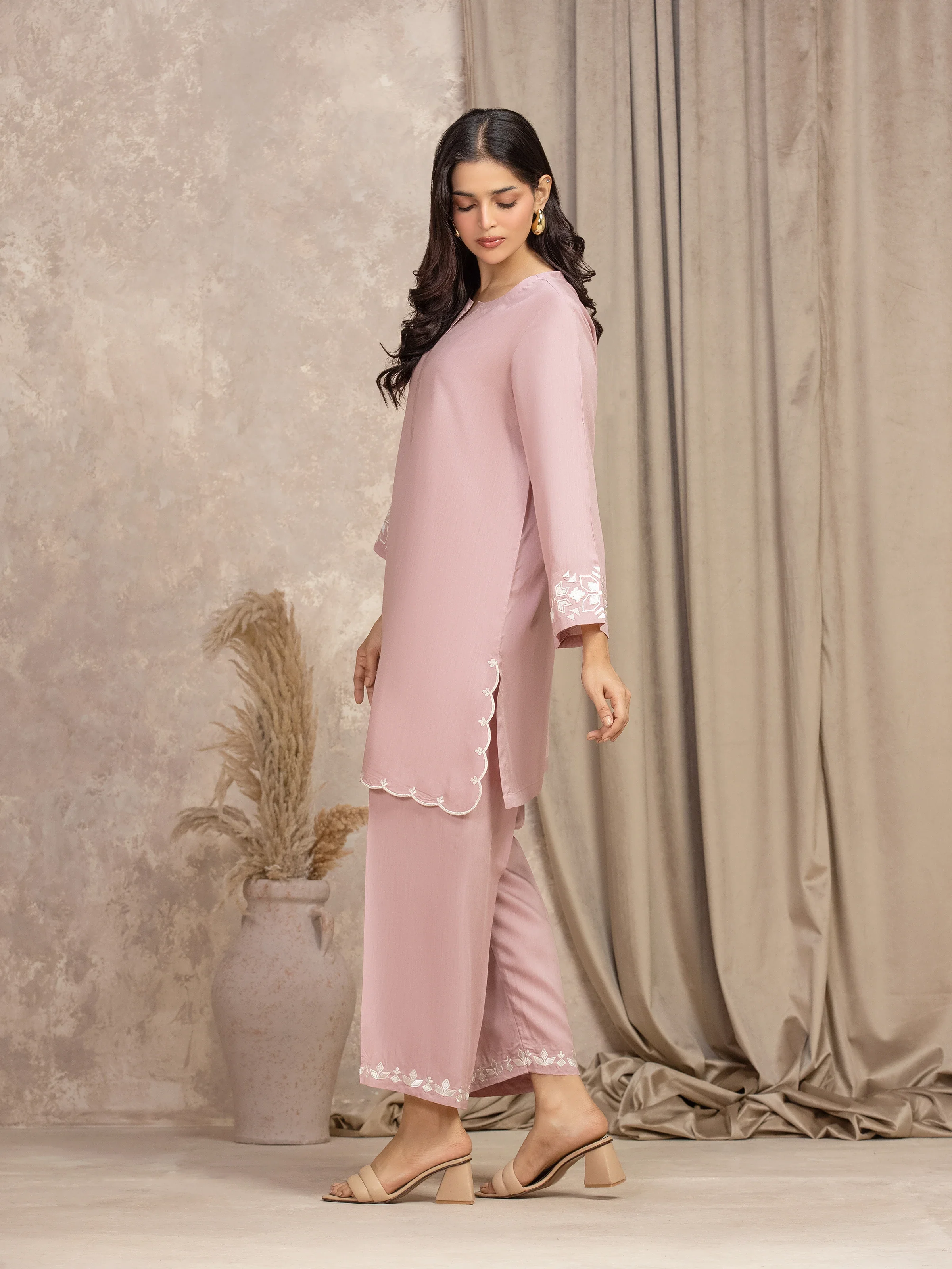 Embroidered Viscose Co-Ord Set - EWTKED5-84065ST - Image 3