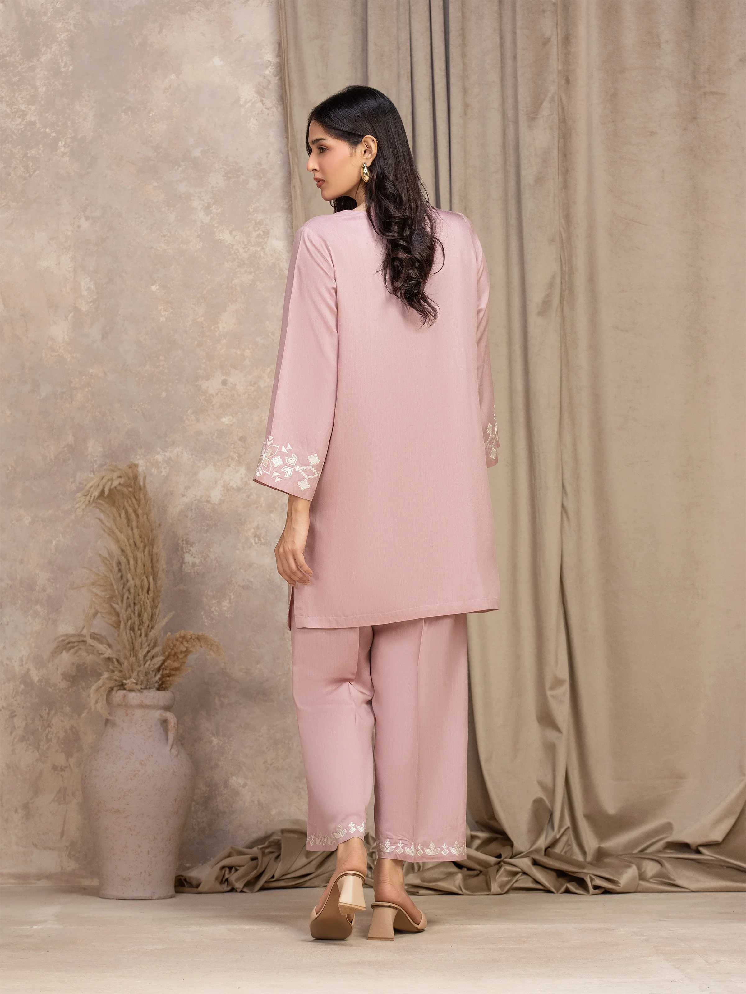 Embroidered Viscose Co-Ord Set - EWTKED5-84065ST - Image 4