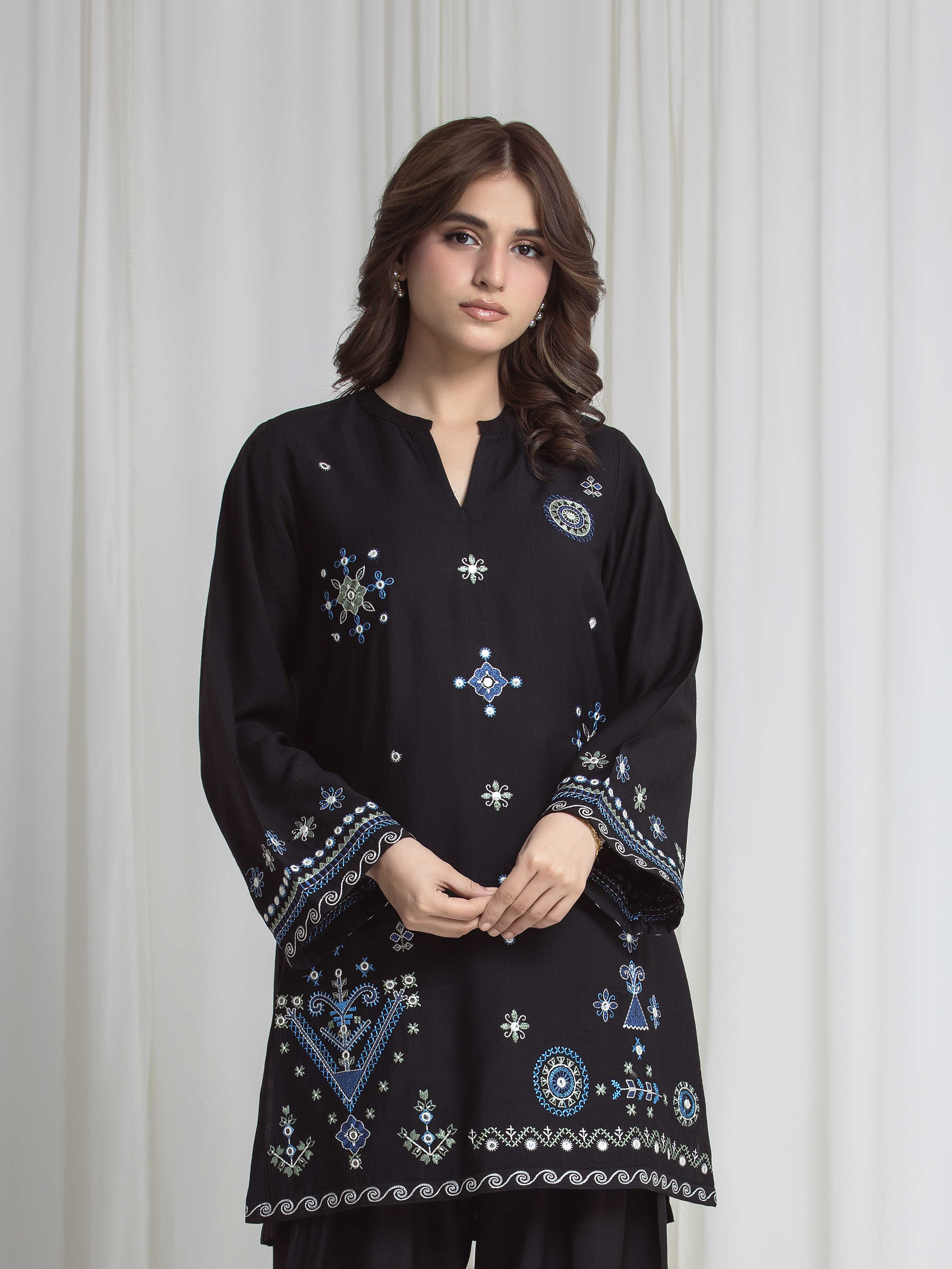 Embroidered Viscose Co-Ord Set - EWTKED6-86178ST - Image 2
