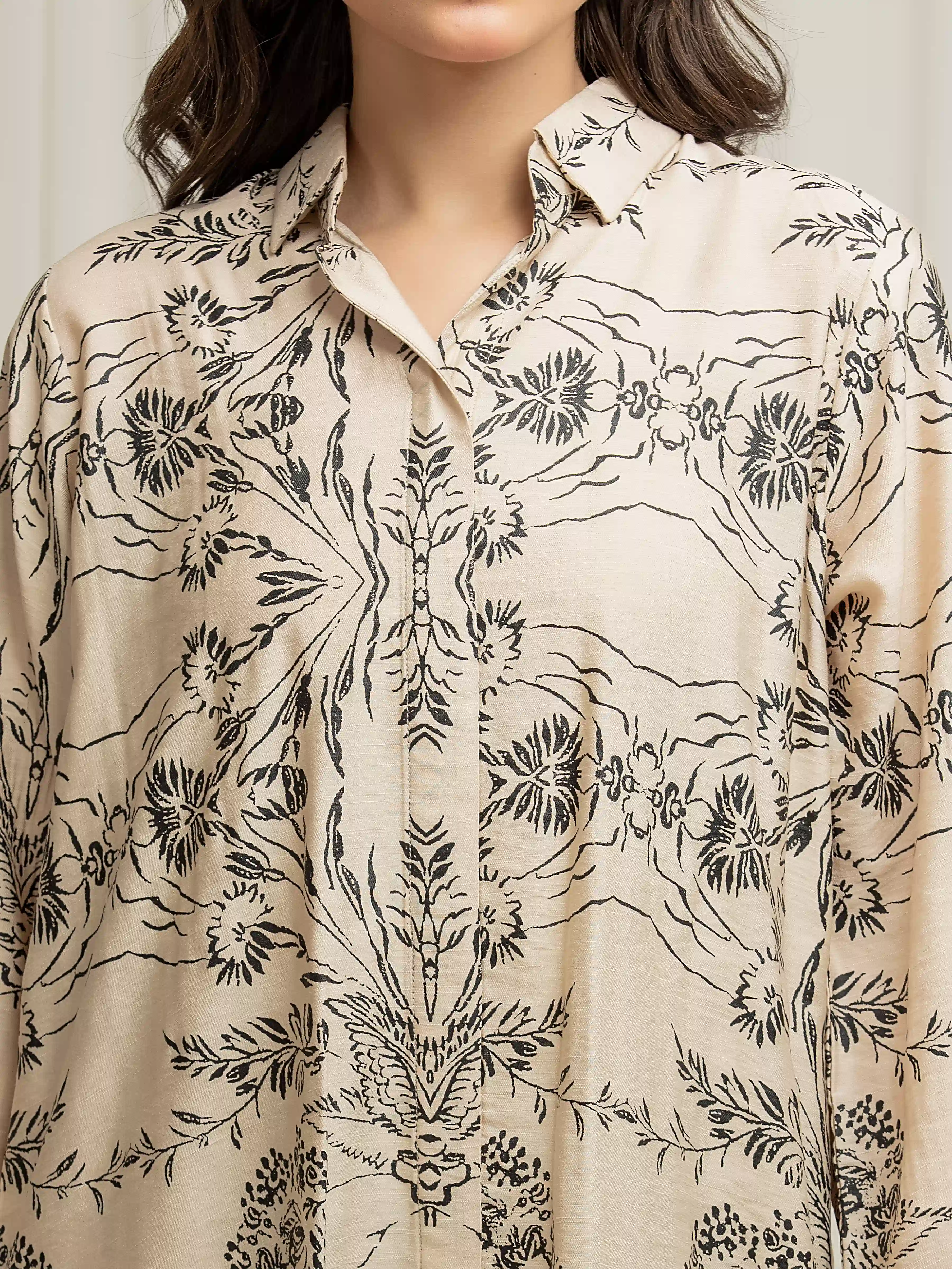 Printed Linen Co-Ord Set - EWTKP6-86140ST - Image 4