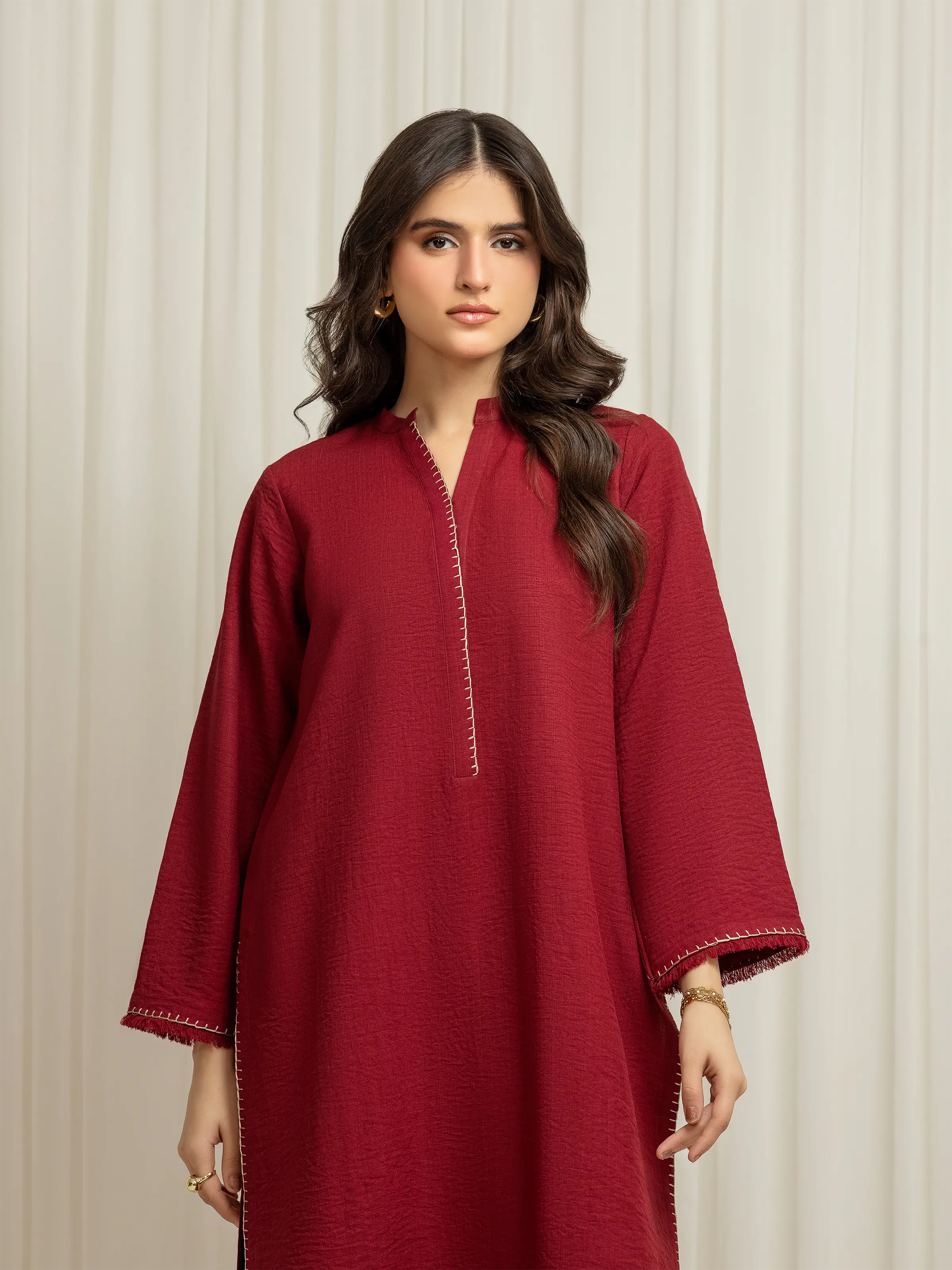 Solid Georgette Shirt Trouser - EWTKS6-86164ST - Image 2