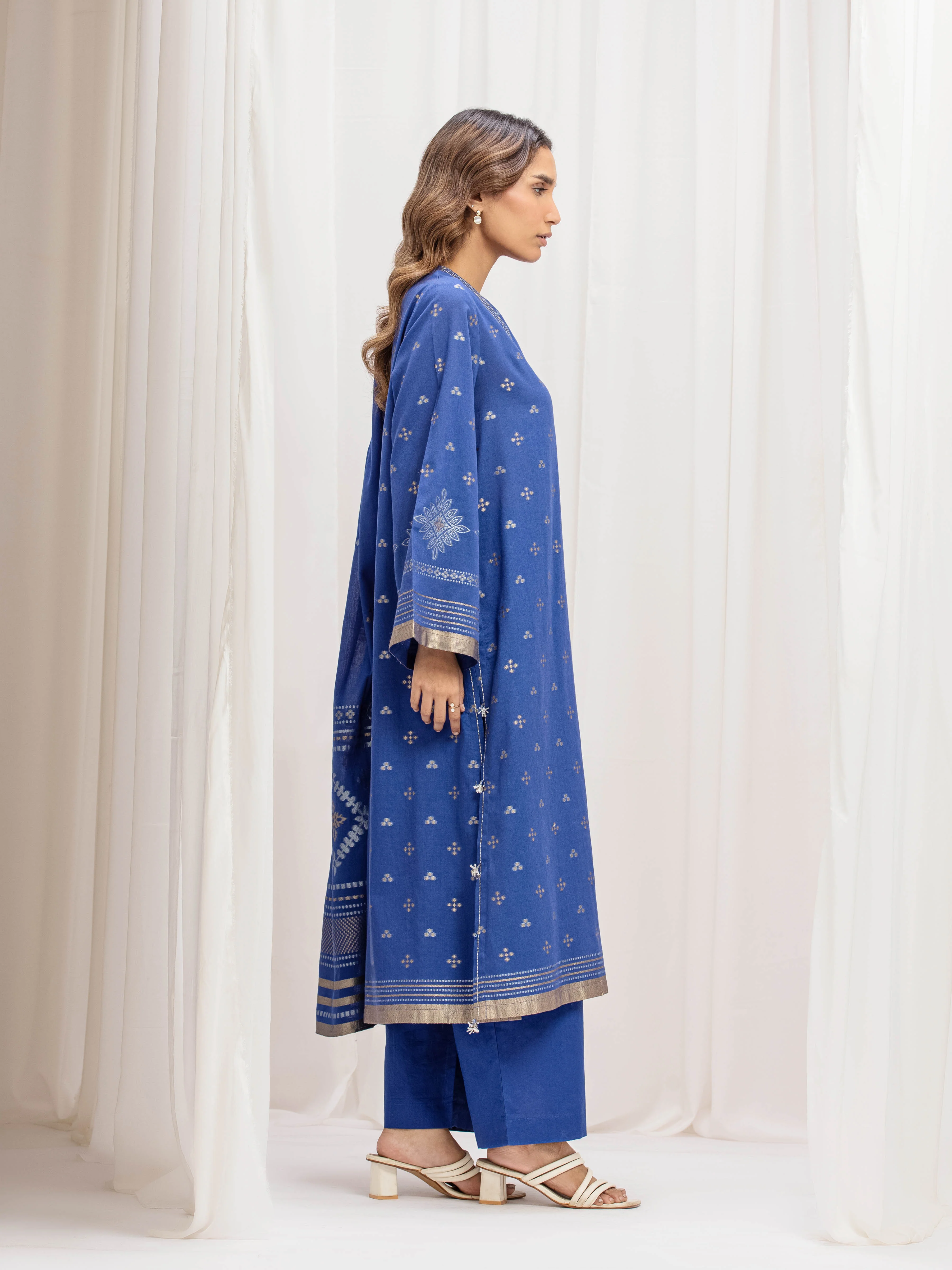 Solid Jacquard Suit - EWTKS5-82411-3P - Image 5