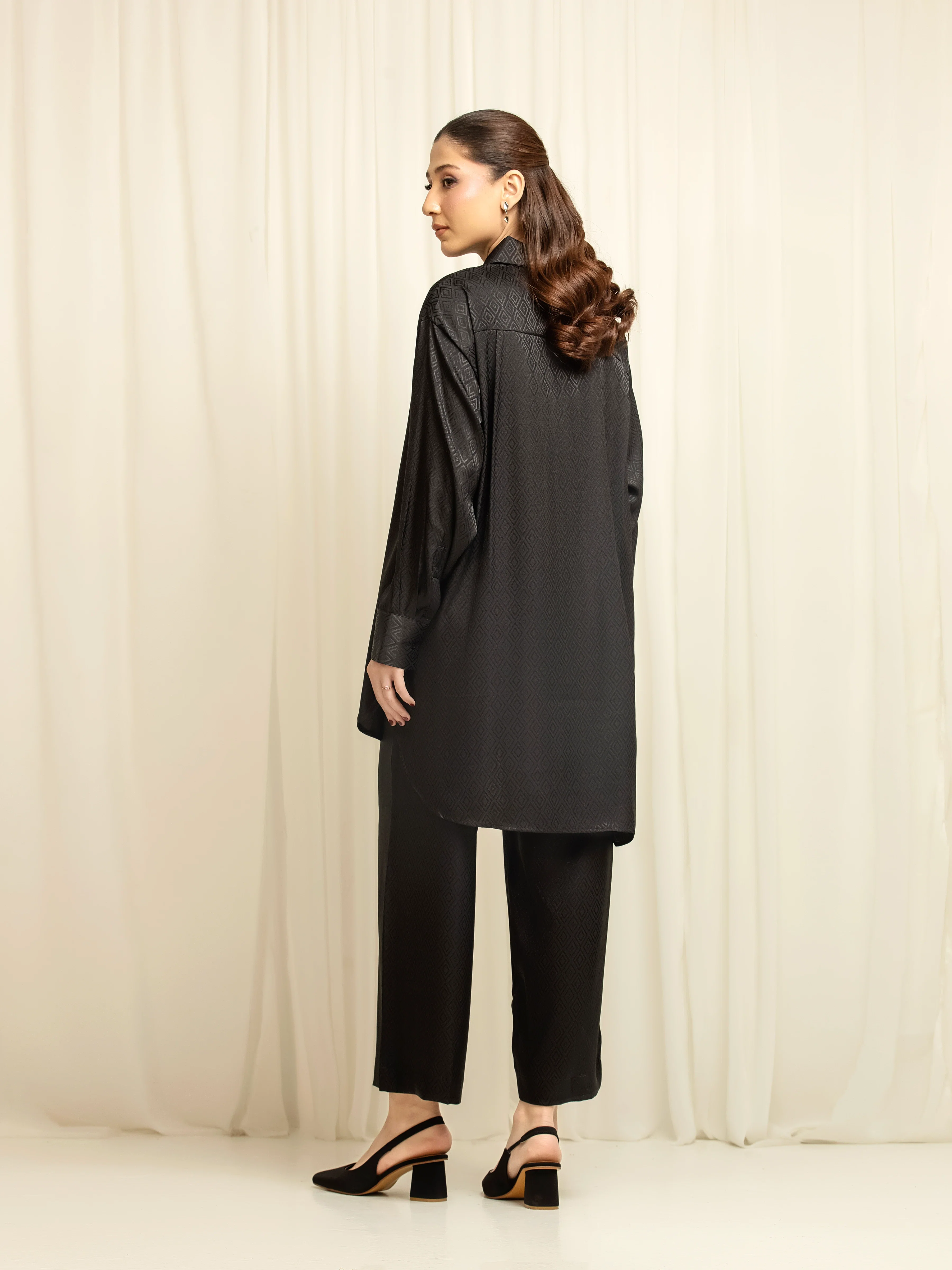 Solid Silk Co-Ord Set - EWTKS6-86168ST - Image 5
