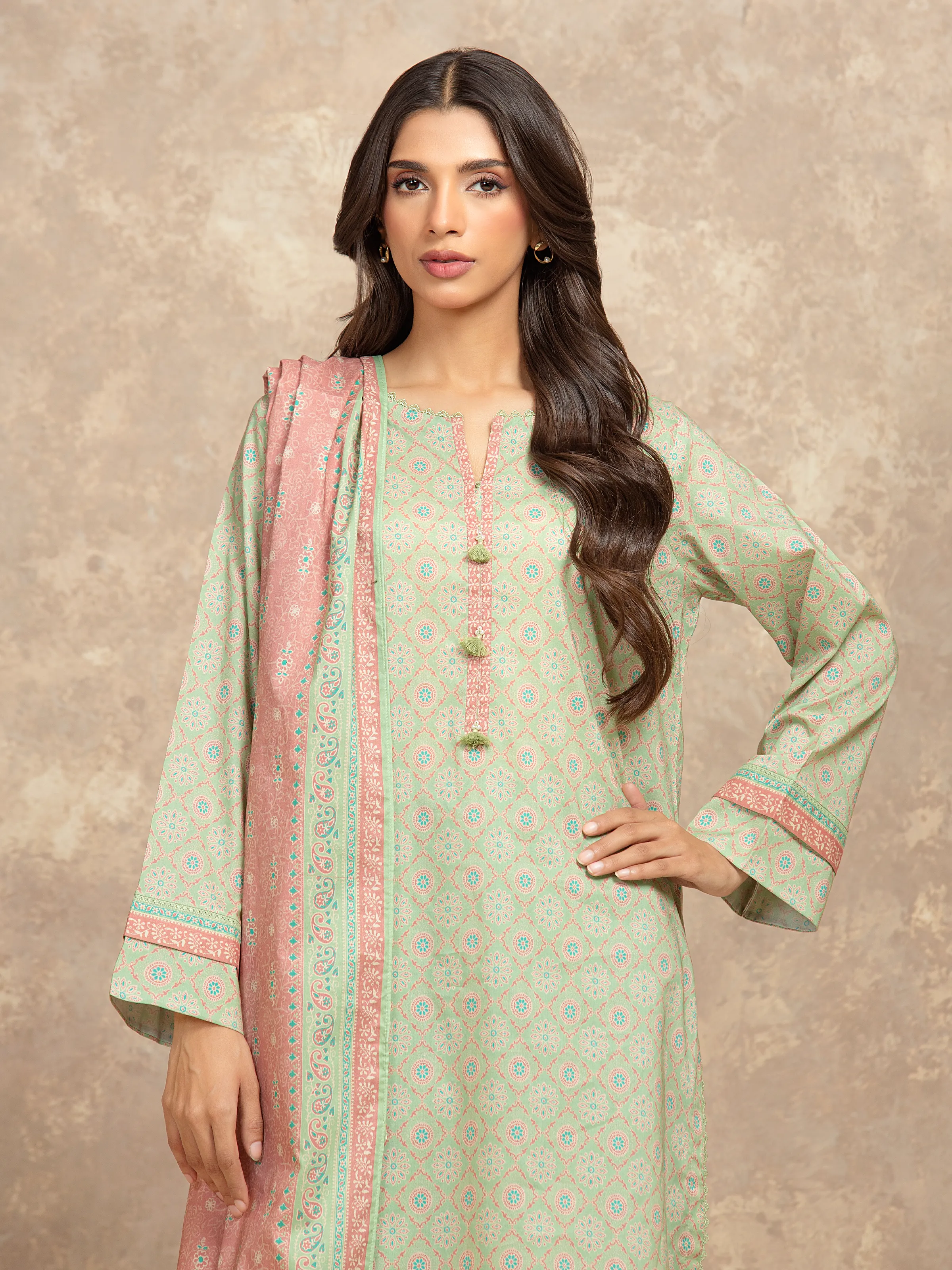 Printed Lawn Suit - EWU6A1-36531-3P - Image 2