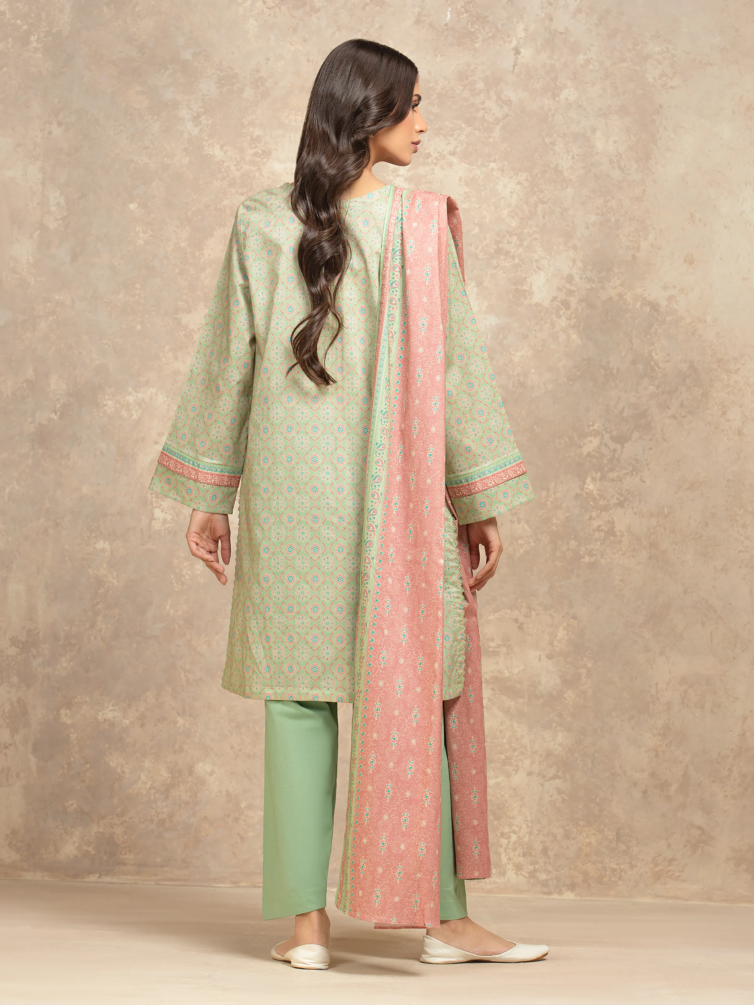 Printed Lawn Suit - EWU6A1-36531-3P - Image 6