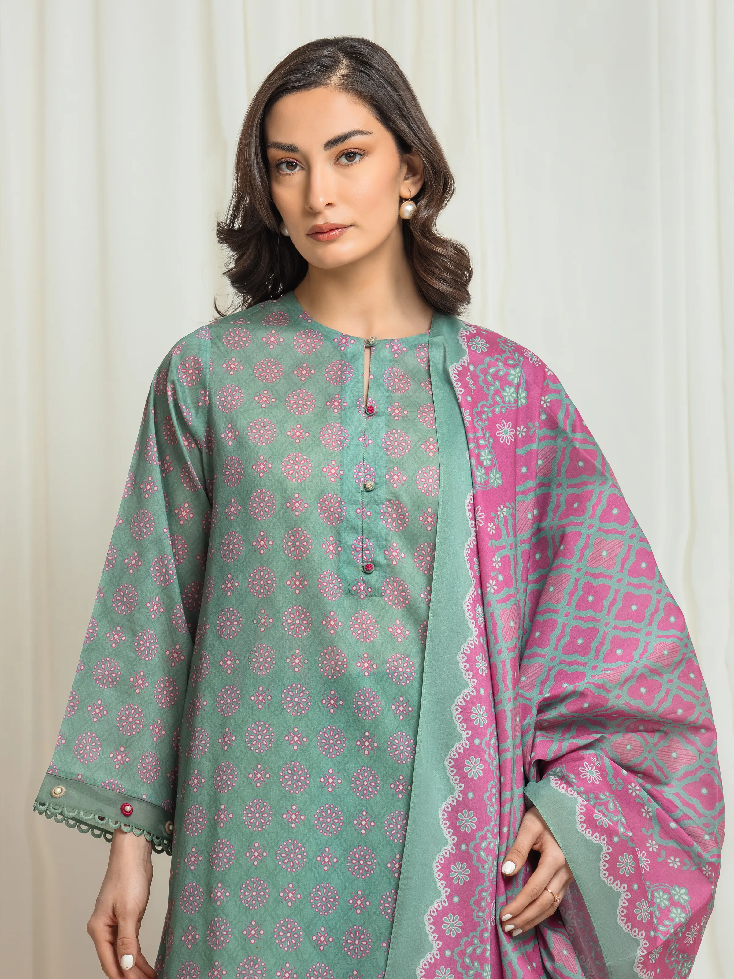 Printed Lawn Shirt Dupatta - EWU6A1-36540SD - Image 2