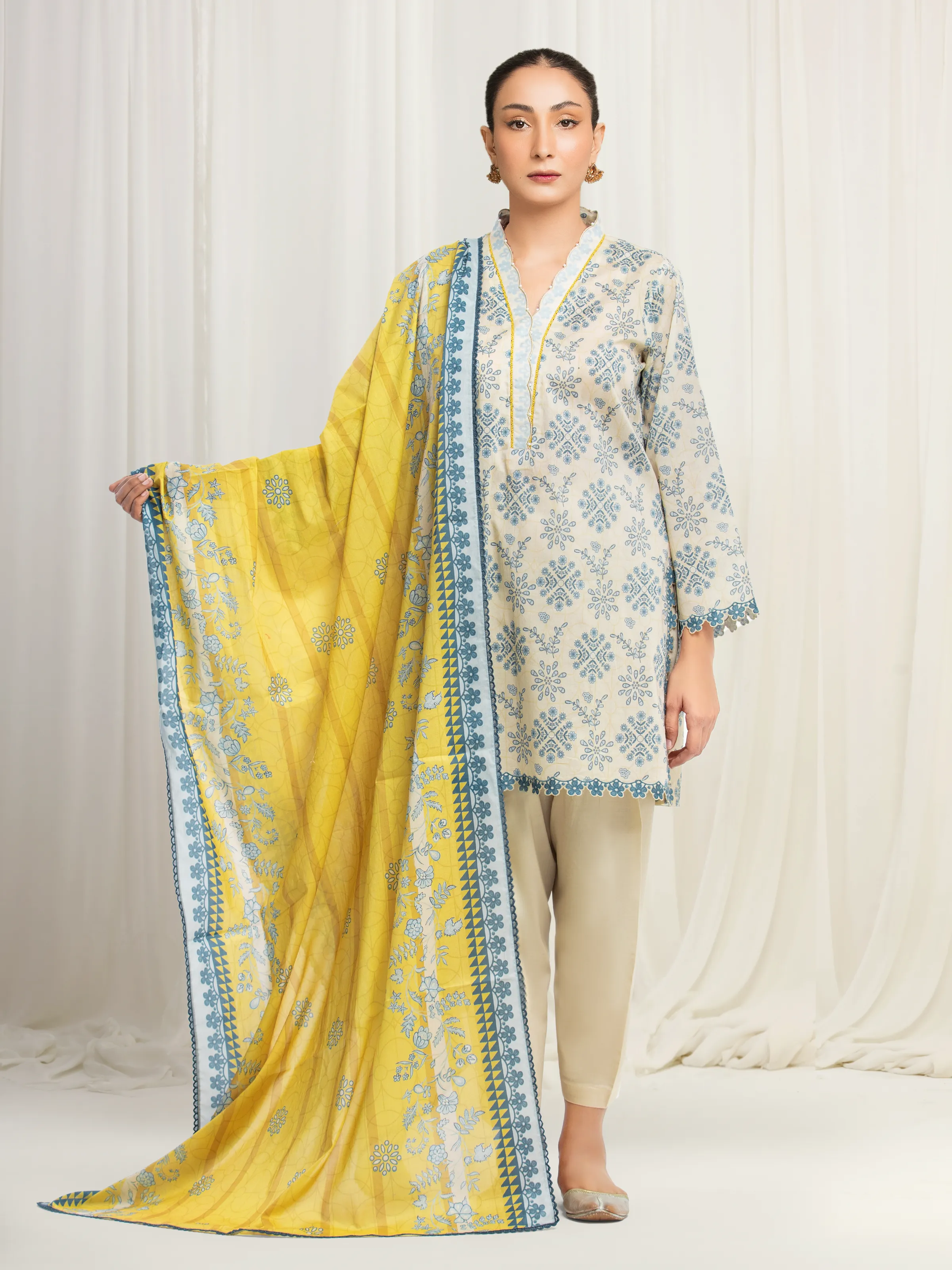 Printed Lawn Suit - EWU6A1-36534-3P