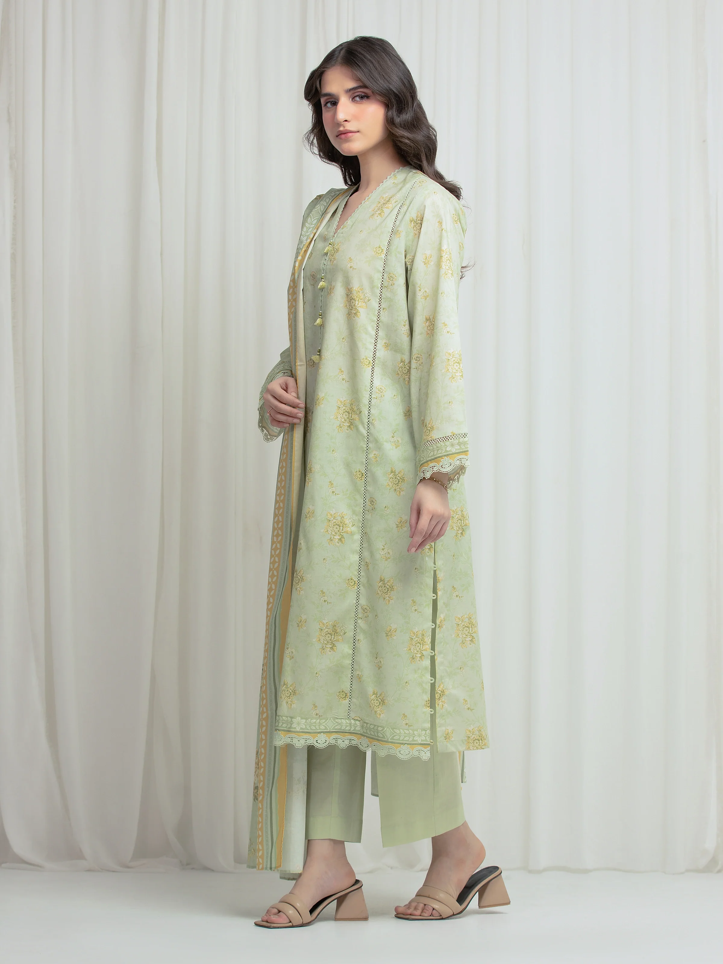 Printed Lawn Suit - EWU6A1-36608-3P - Image 5