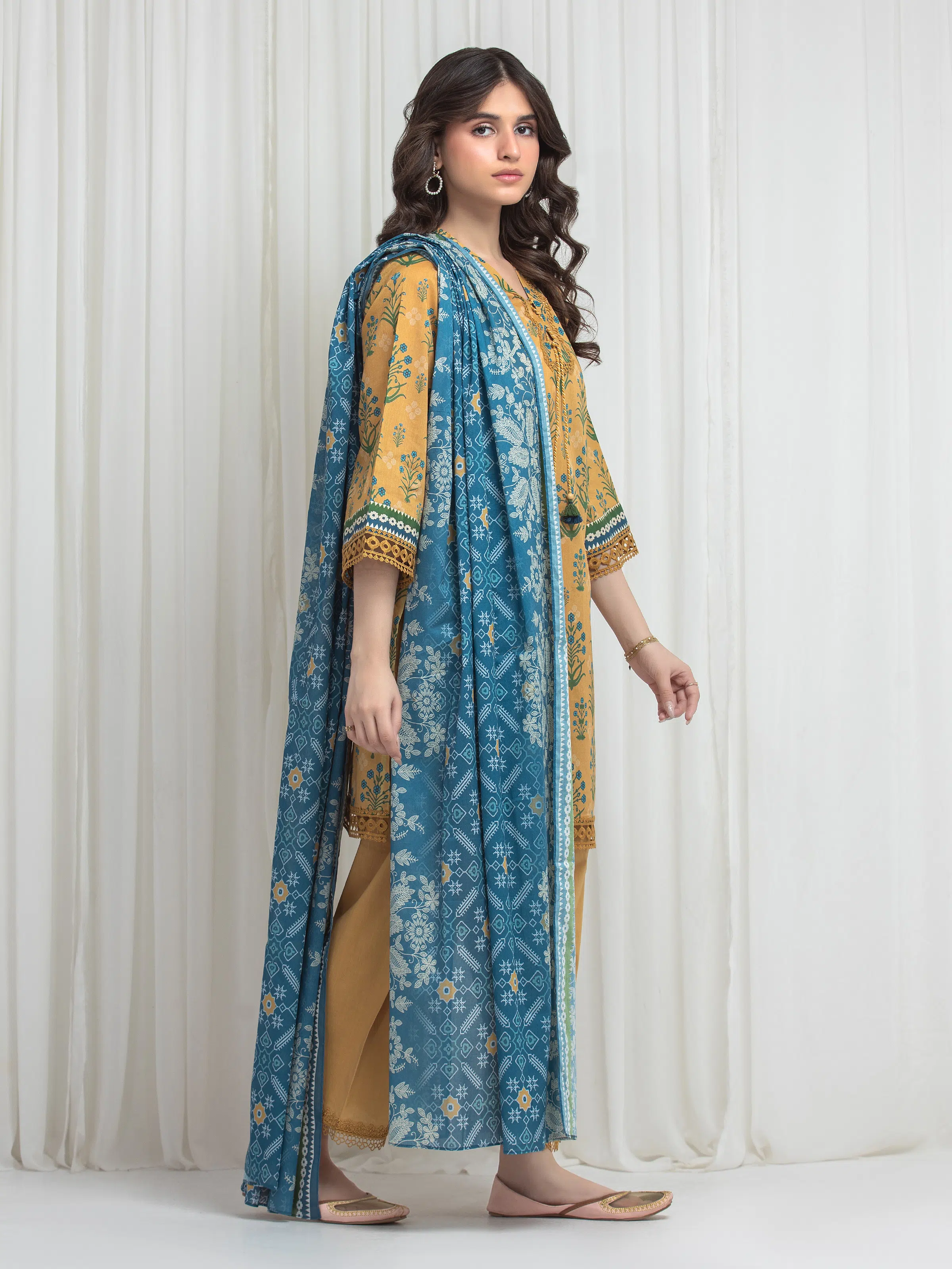 Printed Lawn Suit - EWU6A1-36647-3P - Image 5
