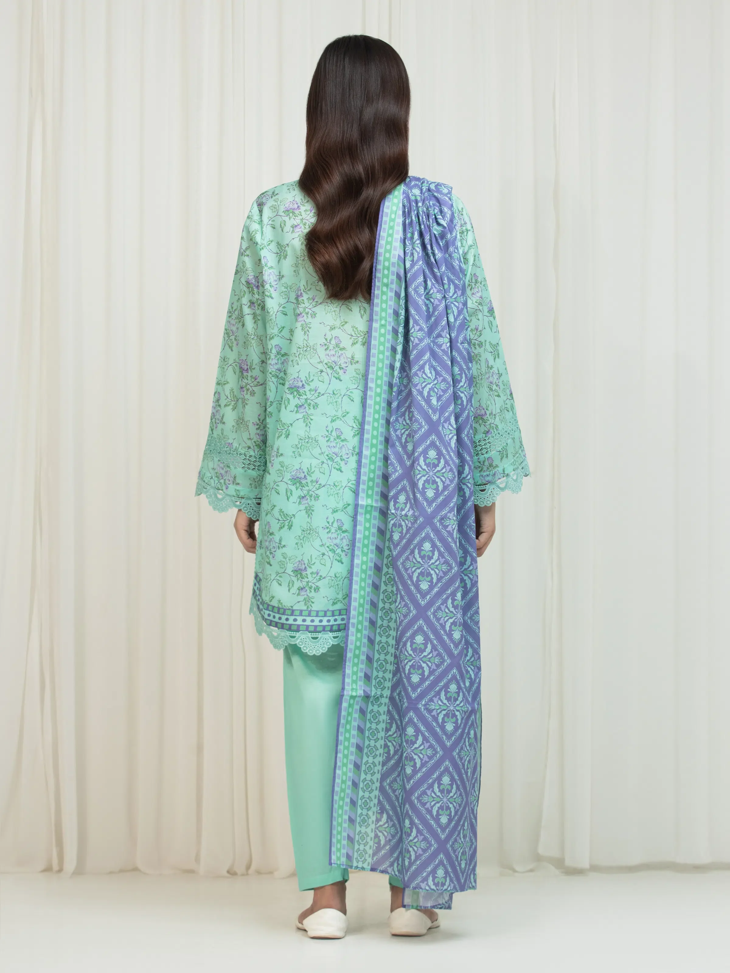 Printed Lawn Suit - EWU6A1-36667-3P - Image 5